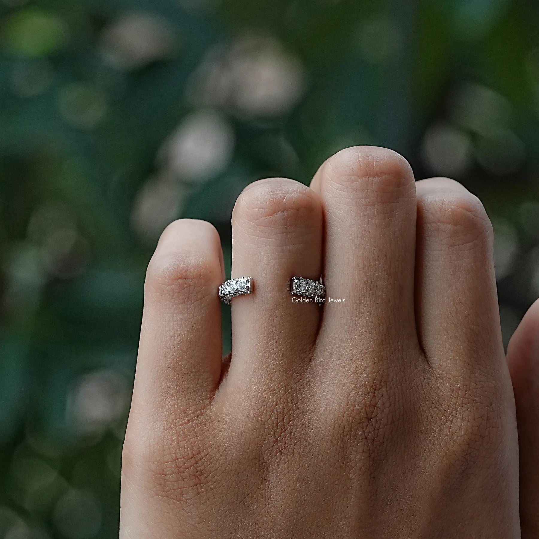 Round Moissanite Open Full Eternity Stacking Band