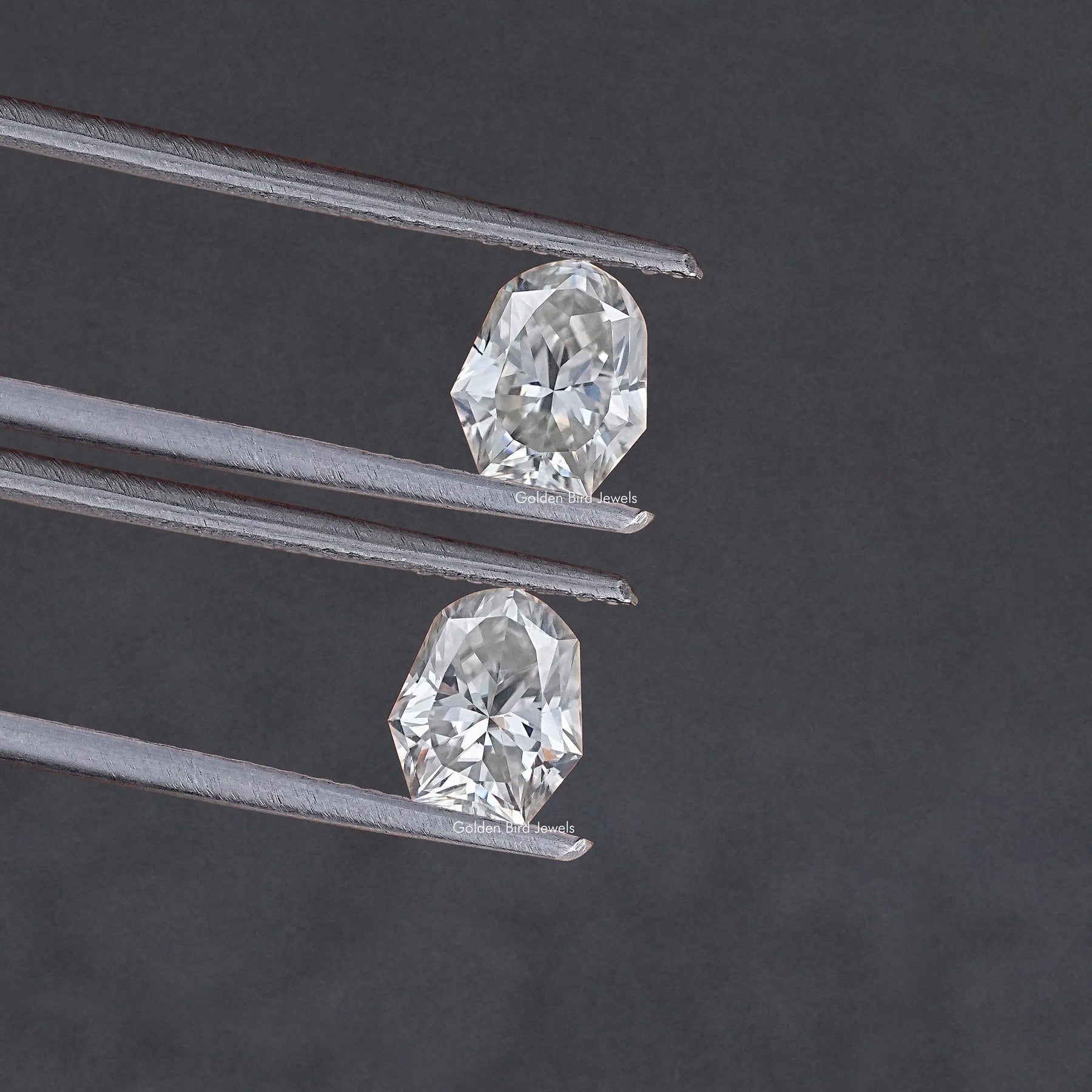 Shield Cut Moissanite Loose Matching Pair