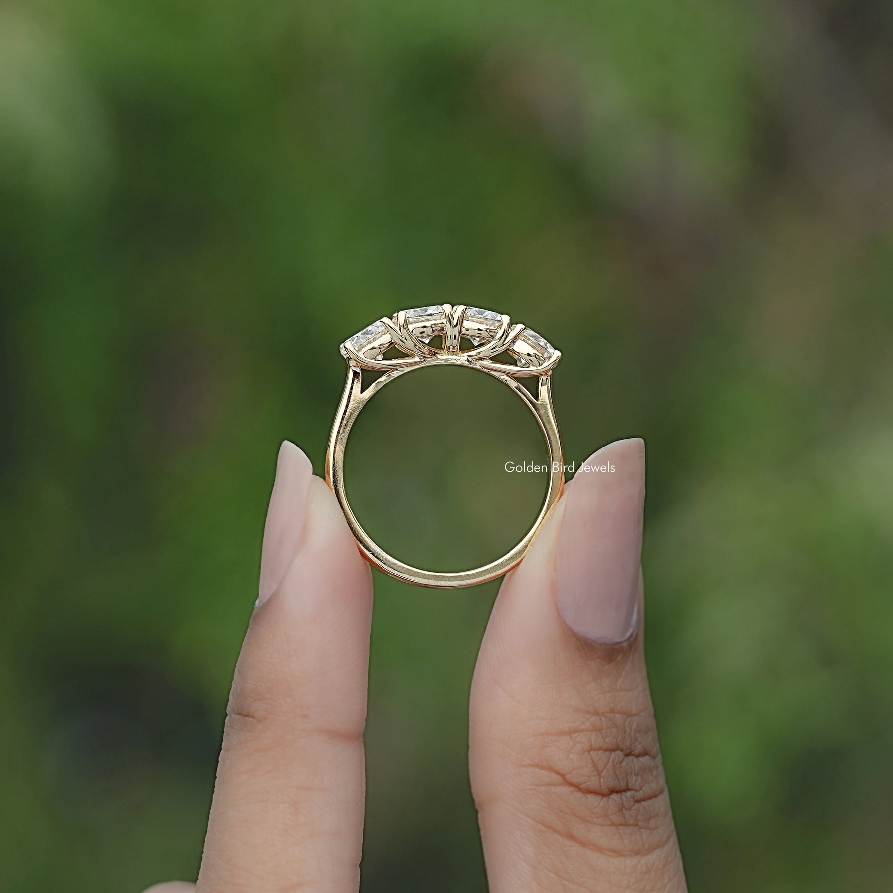 Back view of Moissanite Round Cut Eternity Wedding Band