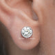 Front view of Milgrain Old European Round Moissanite Stud Earrings