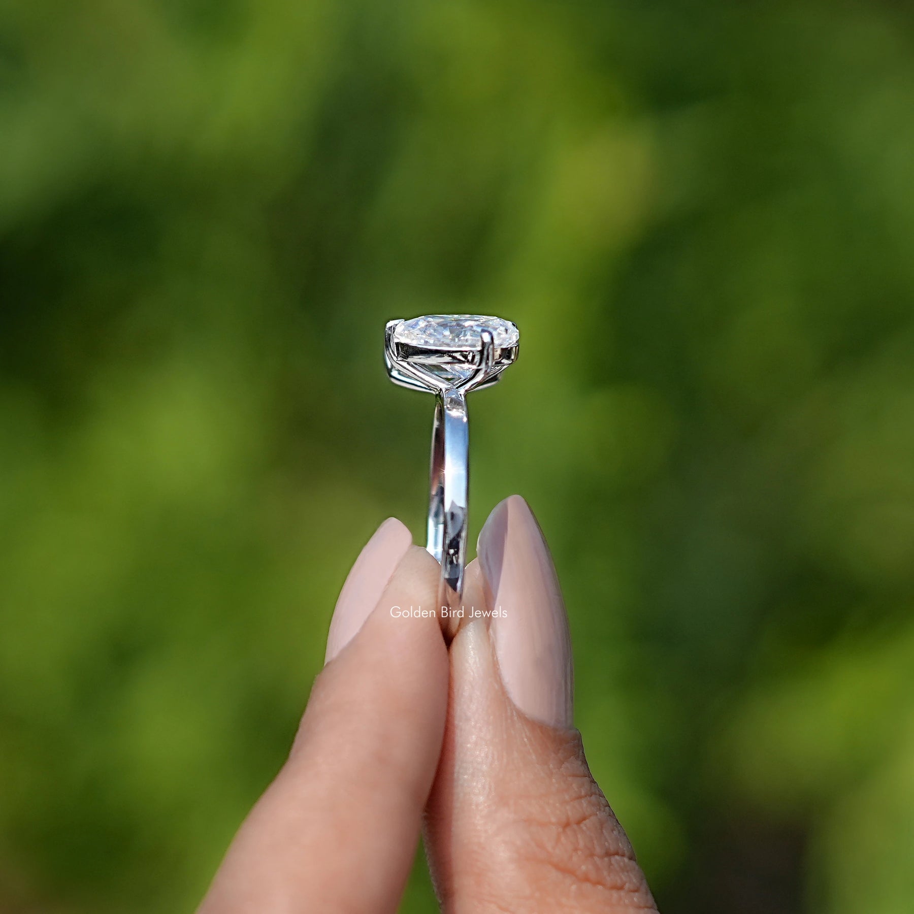 Pear And Emerald Cut Toi Et Moi Moissanite Ring