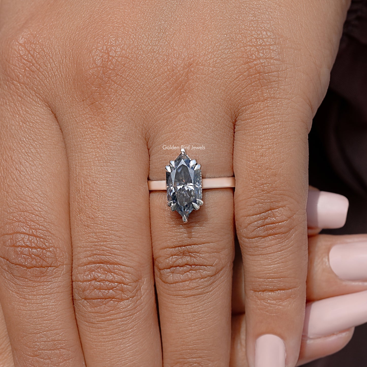 Dutch Marquise Moissanite Diamond Solitaire Ring