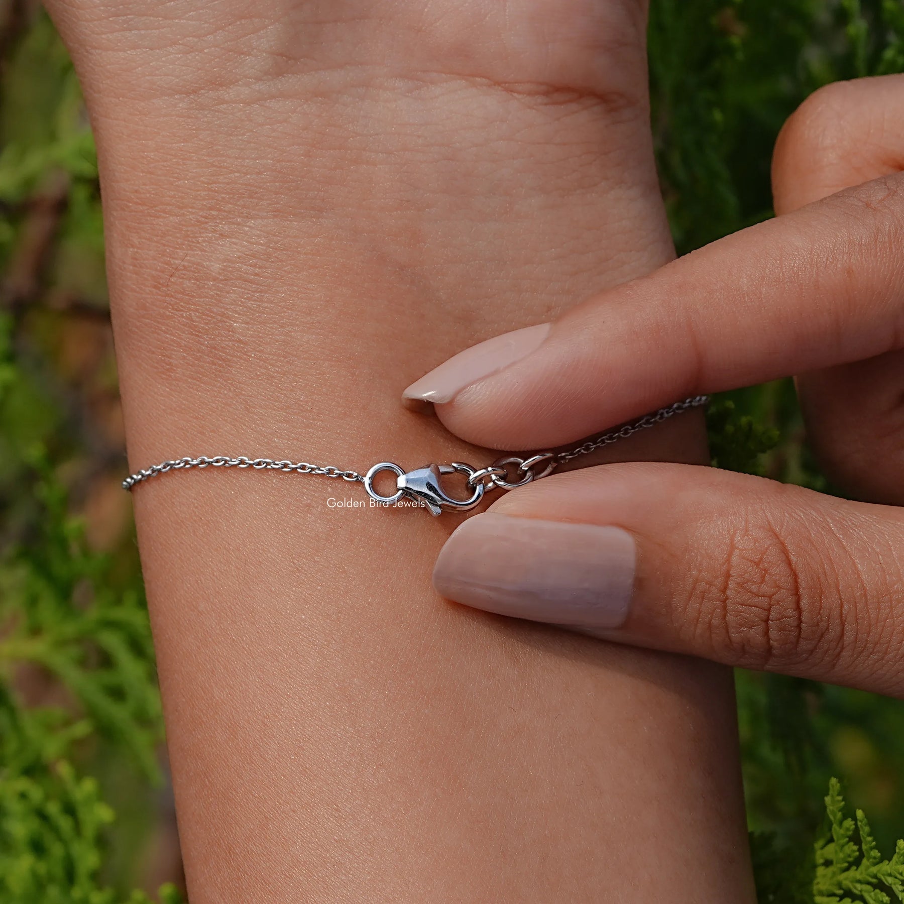 Back view of lab diamond heart cut bracelet