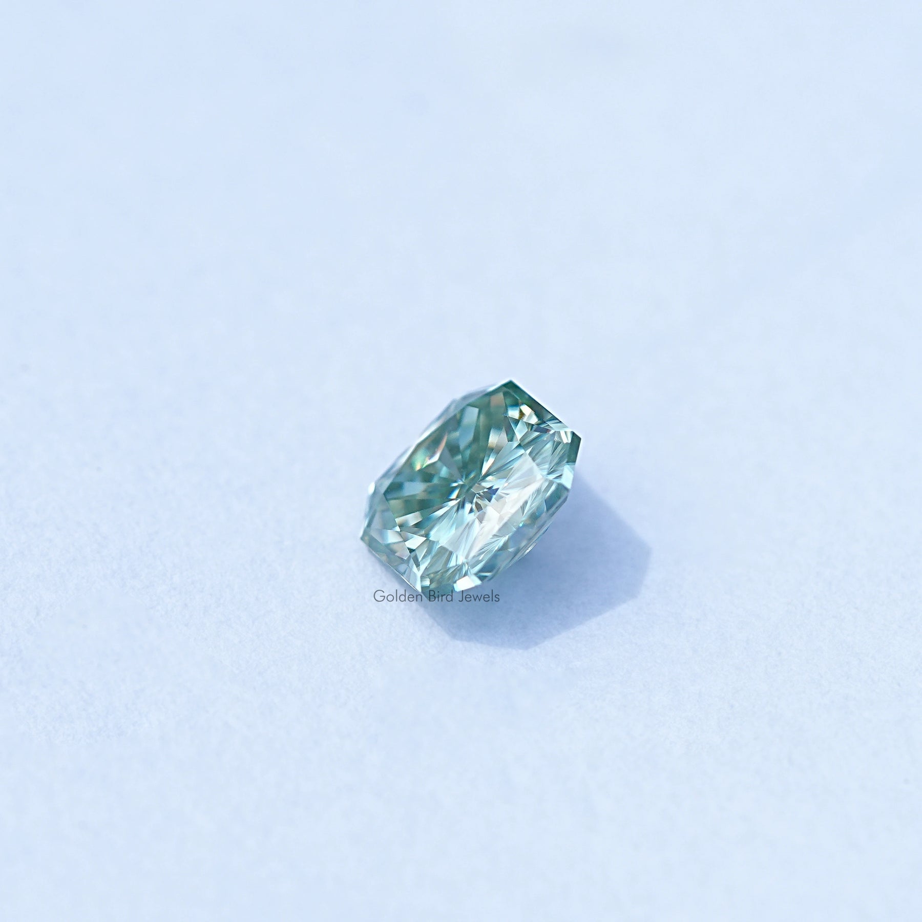 Square Radiant Moissanite Stone in Green Color