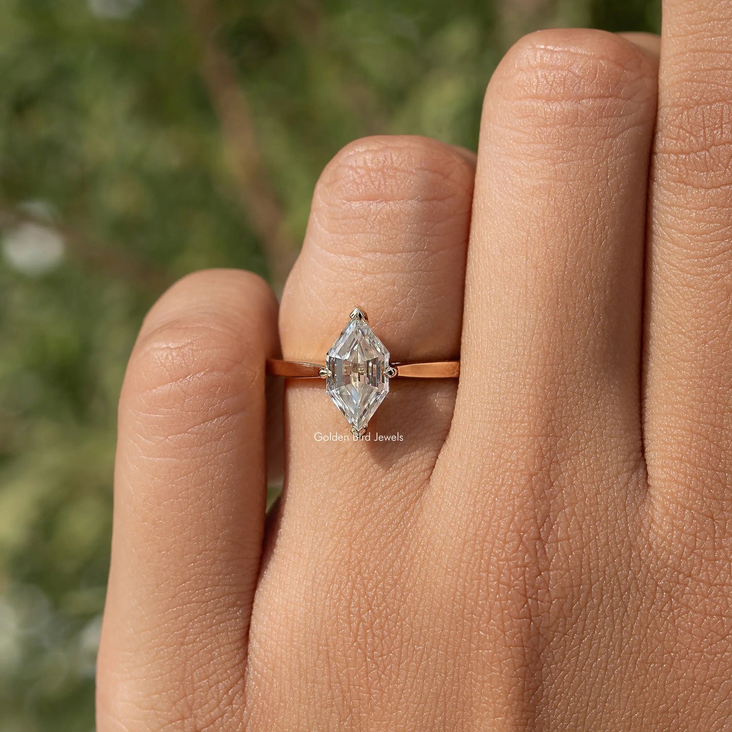 Step Cut Moissanite Dutch Marquise Ring
