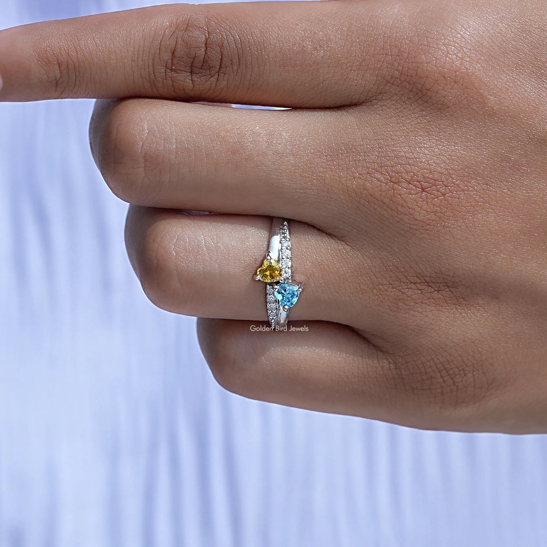 Heart Shaped Toi Et Moi Ring In finger