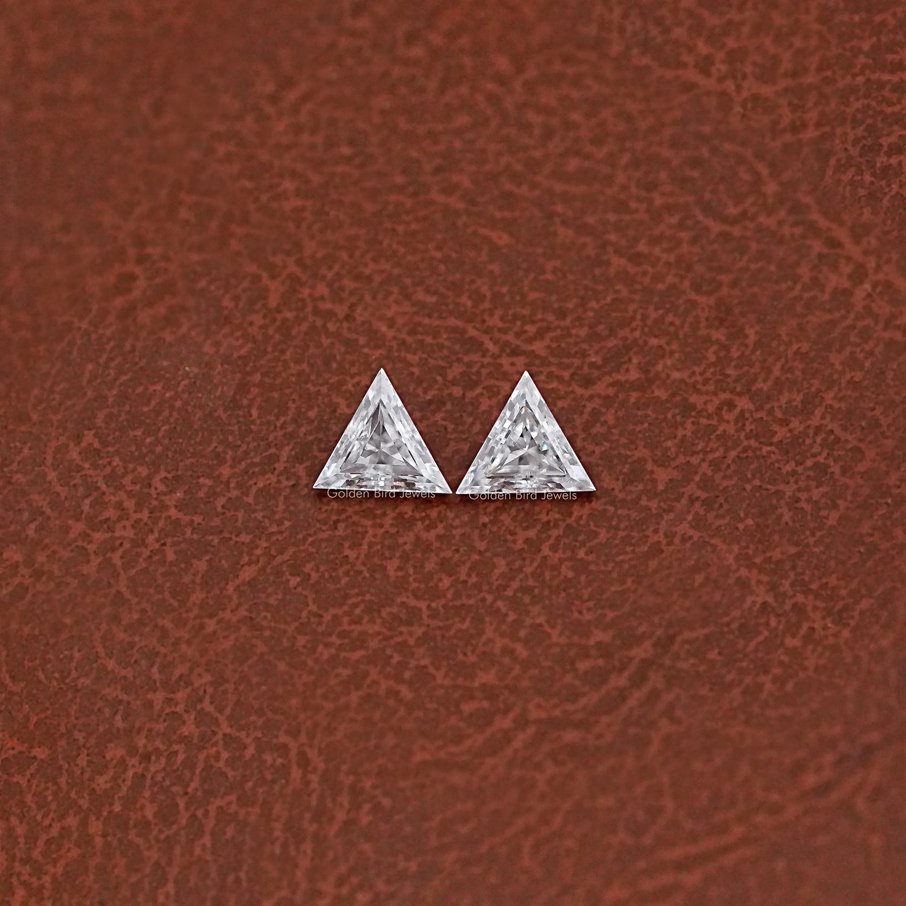 Top View of Triangle Cut Lab Loose moissanite