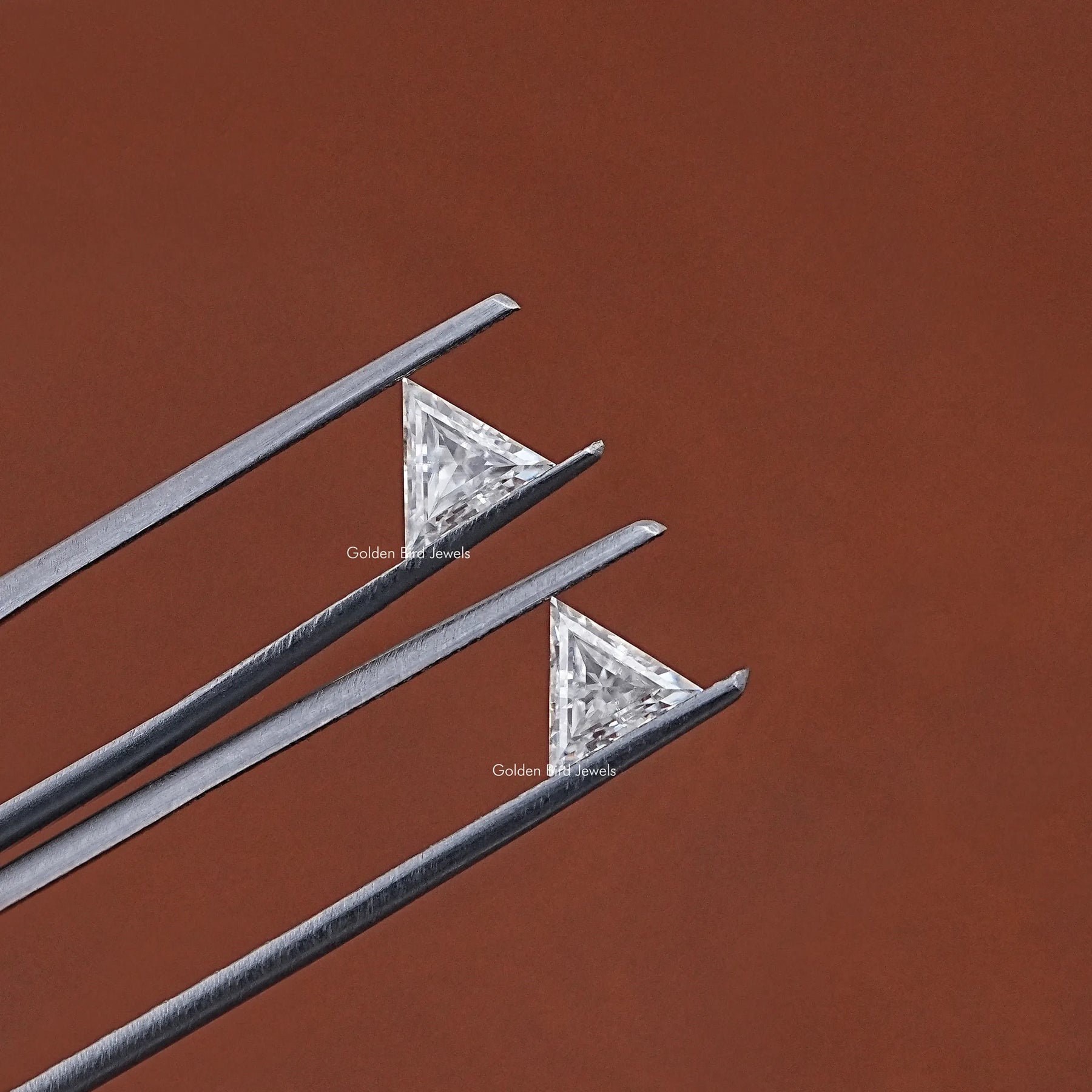 Cross View Of Triangle Cut Lab Loose moissanite