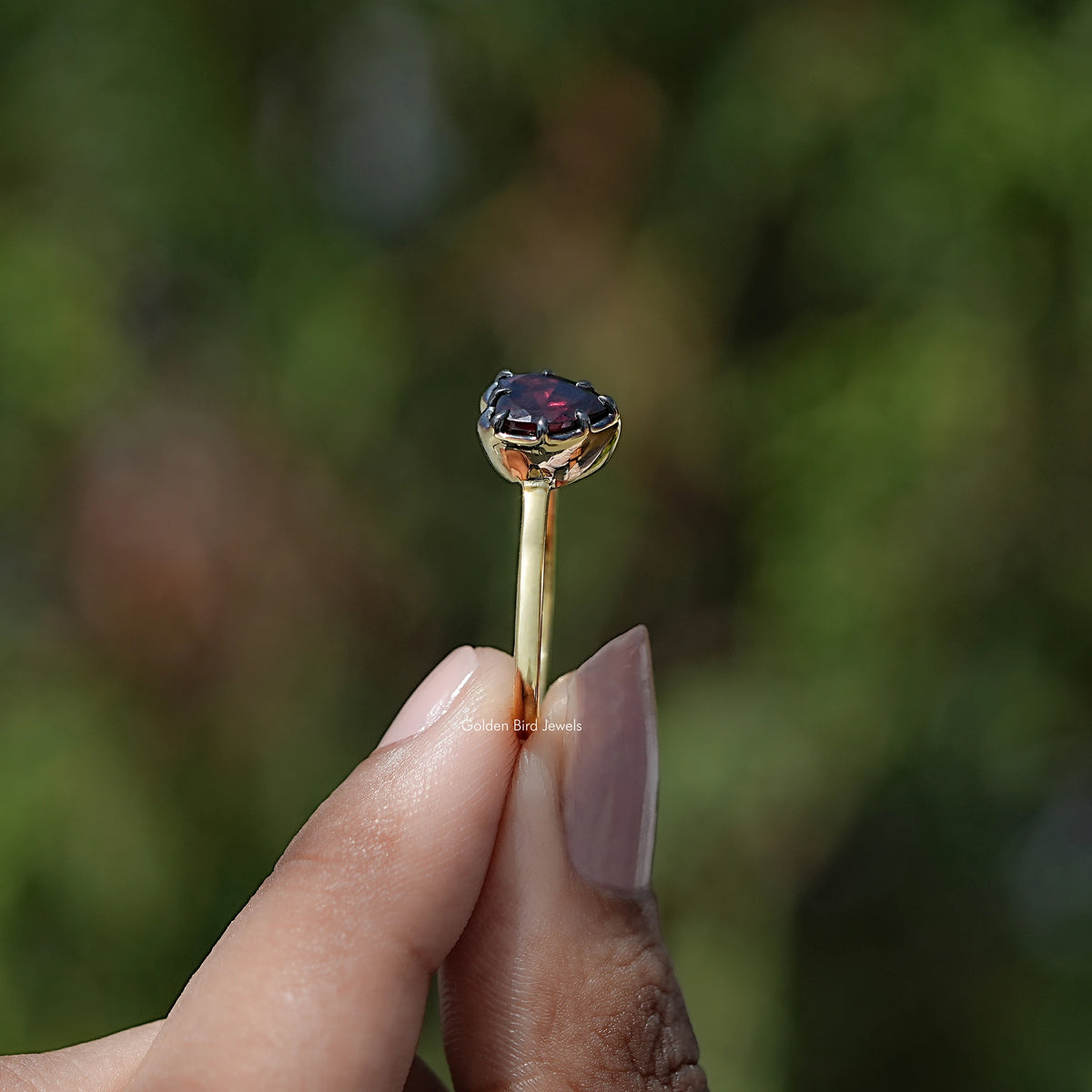 Heart Shaped Gemstone Two Stone Ring