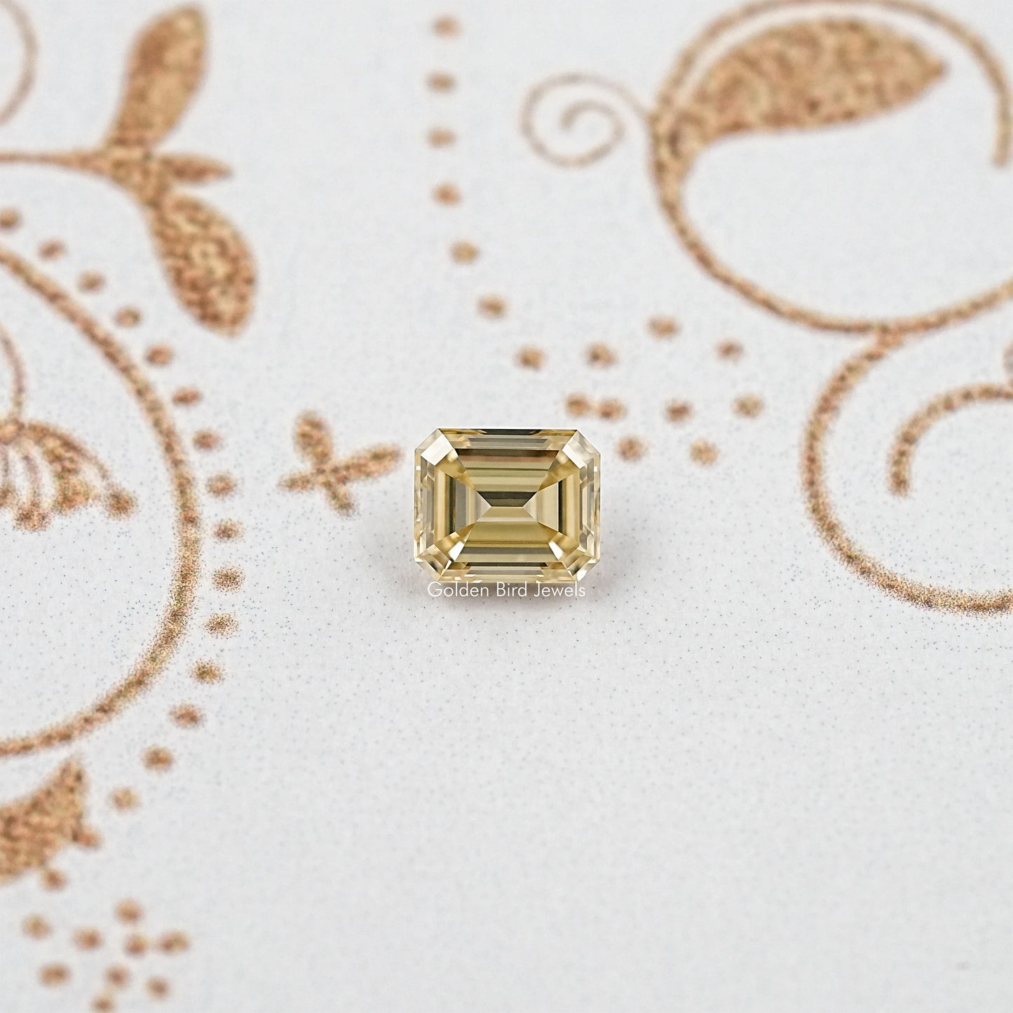 Yellow Emerald Cut Moissanite Gemstone