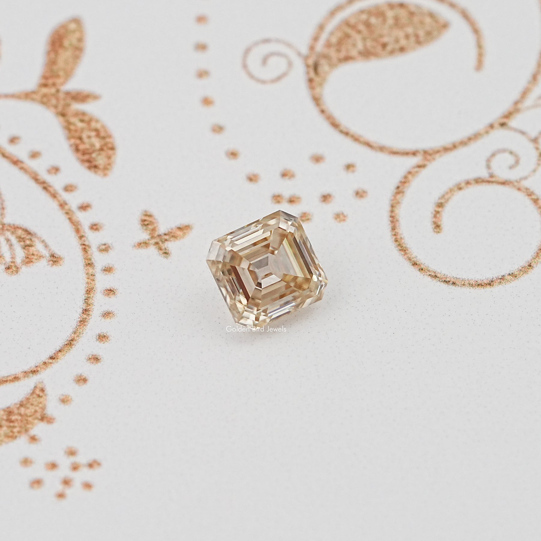 Back View Of Old Mine Asscher Cut Loose Moissanite Stone