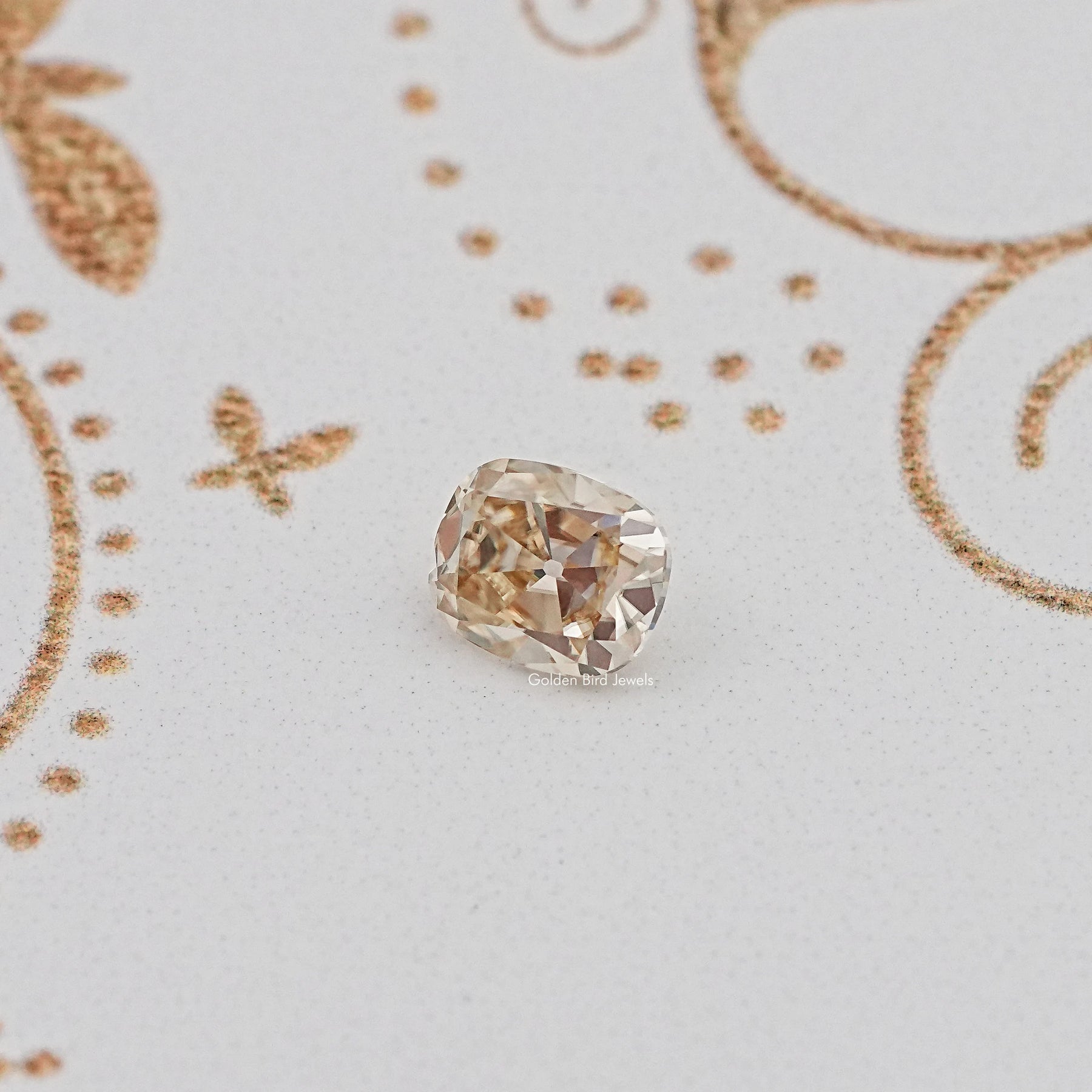 Back View Of Old Mine Cushion Cut Loose Moissanite Stone