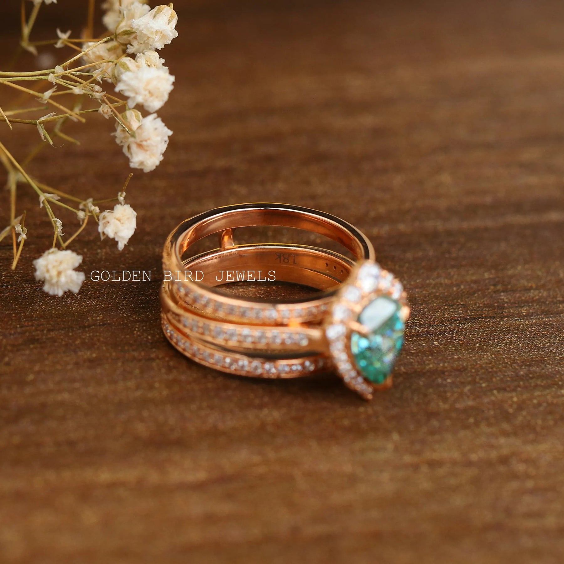 Set of 3 wedding moissanite ring crafted in a secure setting