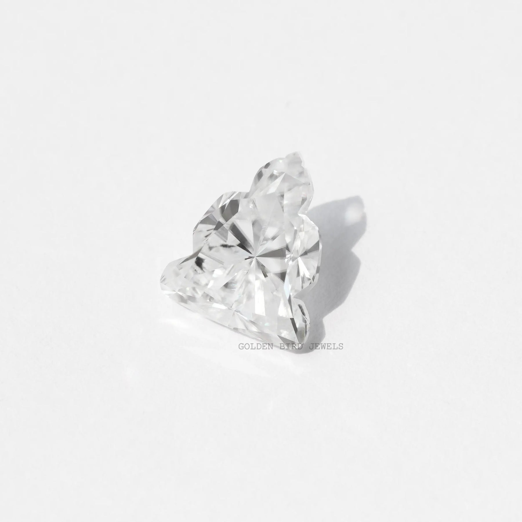 Front view of the Buddha Cut Loose Moissanite Stone In White