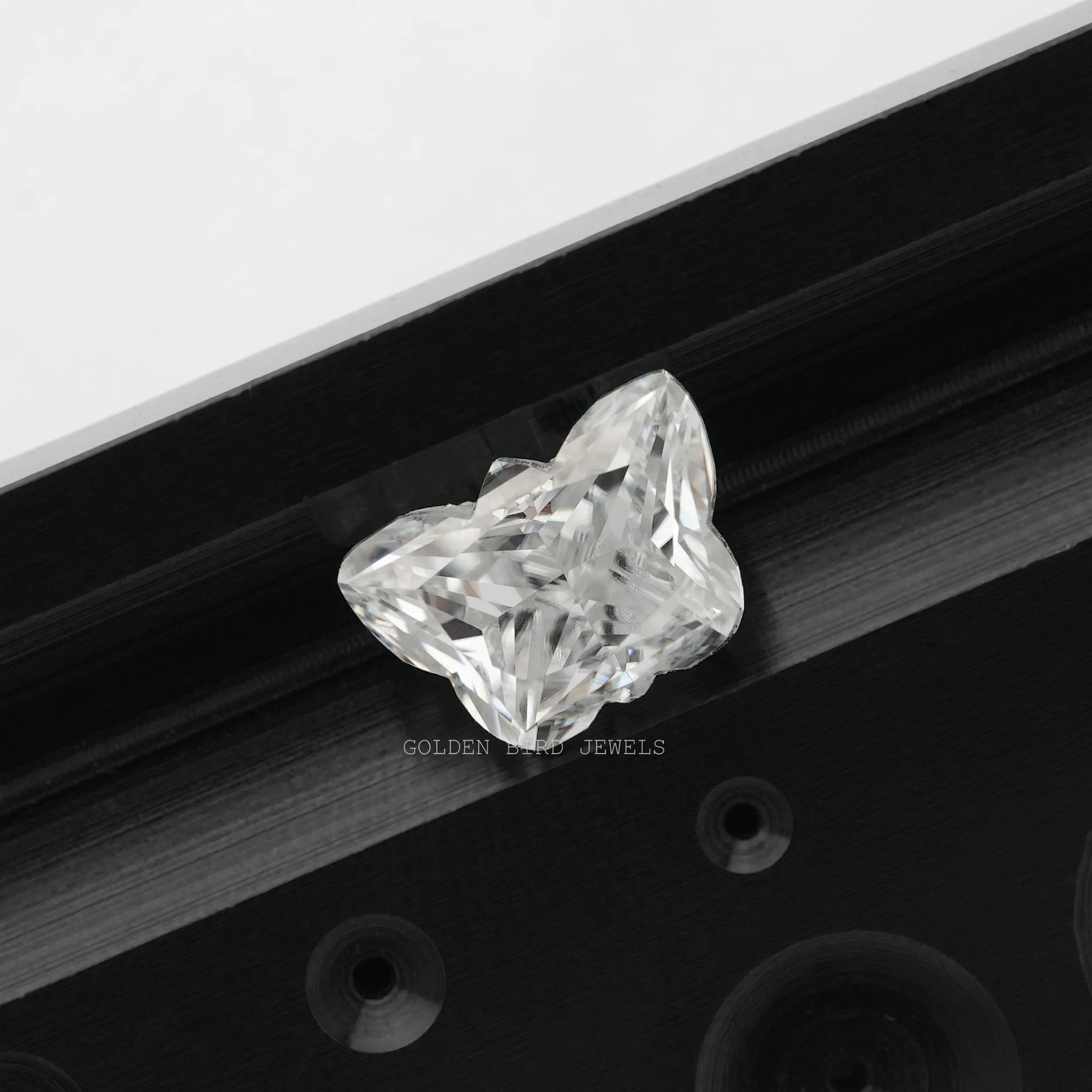 Front View Of Butterfly Cut Moissanite Loose Stone In White