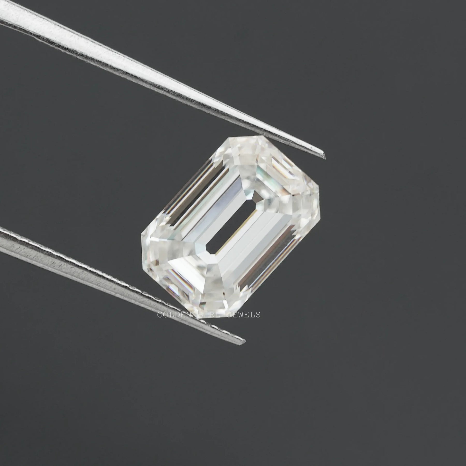Colorless Old Mine Emerald Cut Loose Moissanite Stone