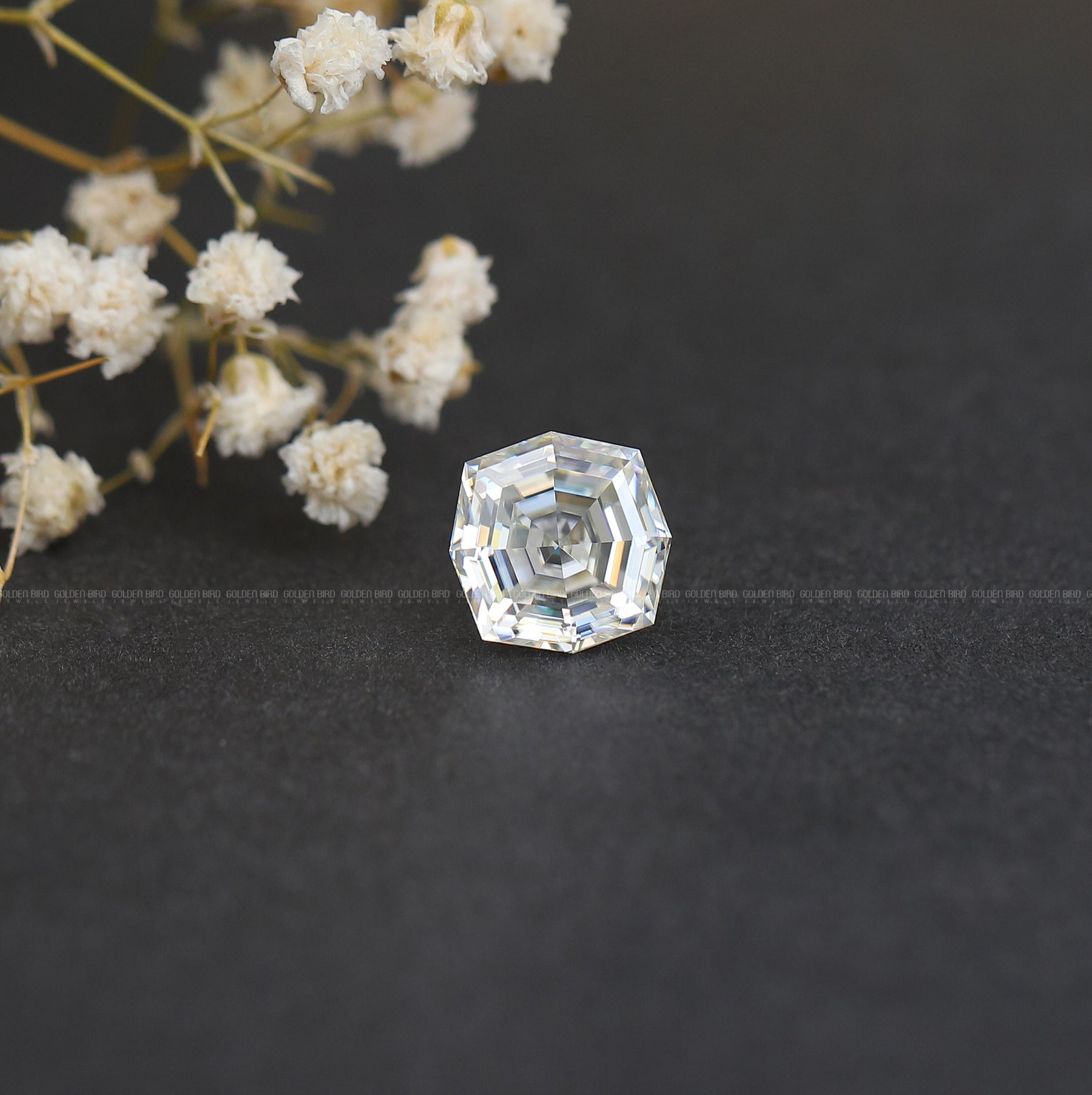 Front View Of Moissanite Cushion Cut Loose