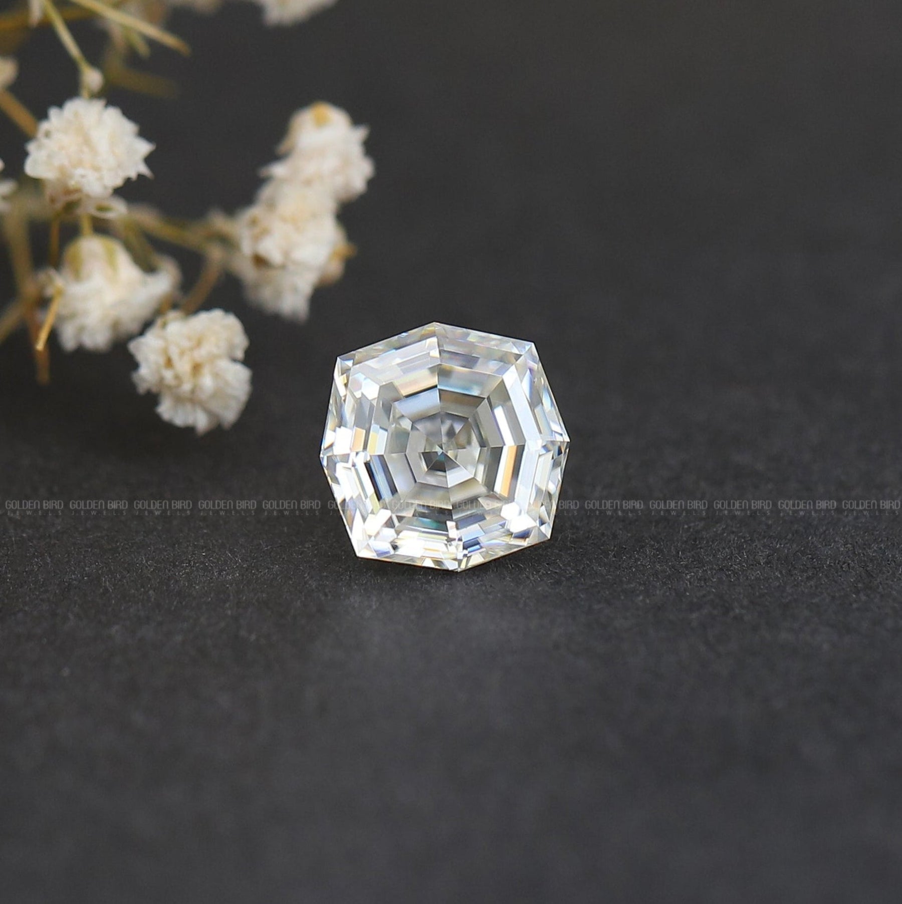 Front View Of Moissanite Cushion Cut Loose