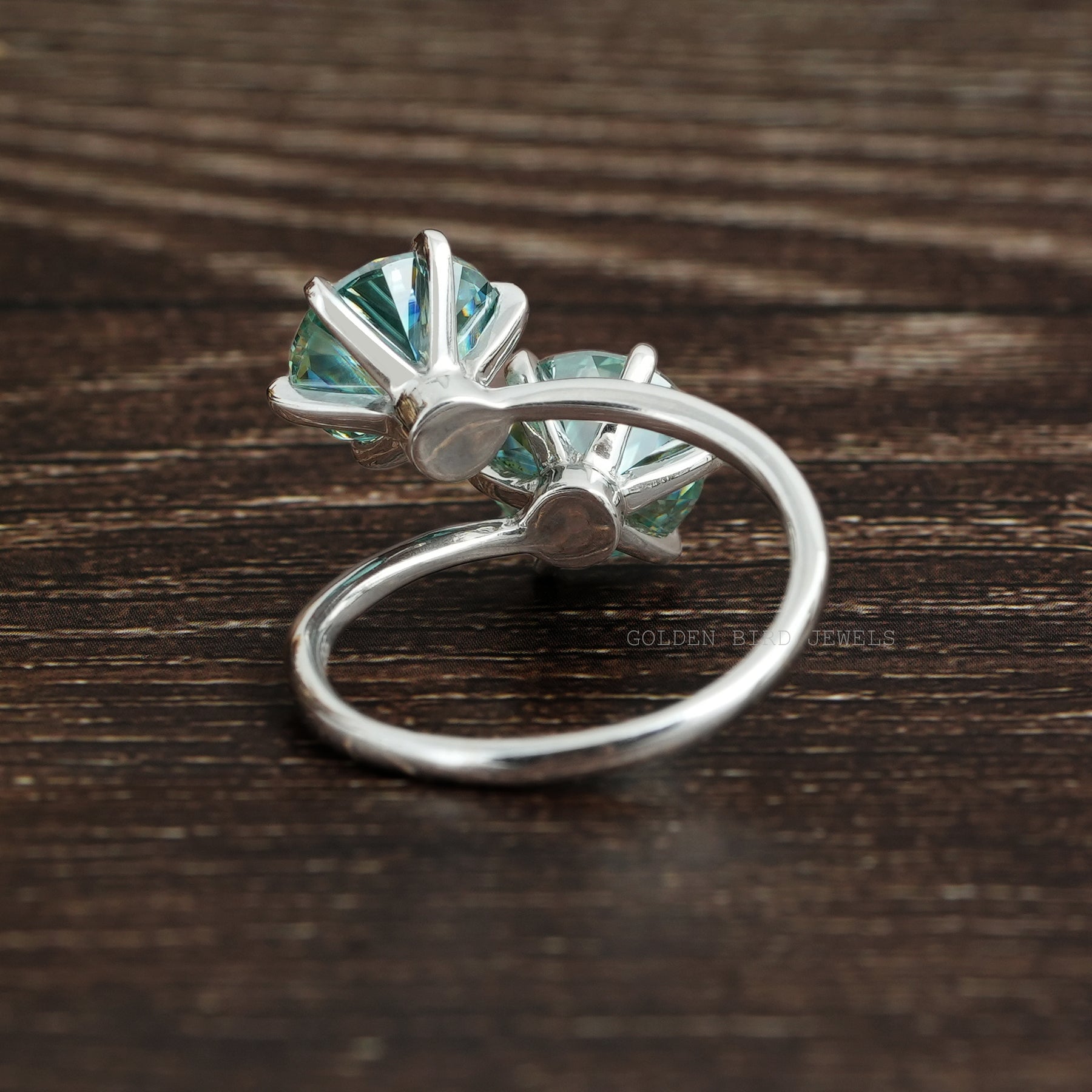 Two Stone moissanite ring made in old European cut