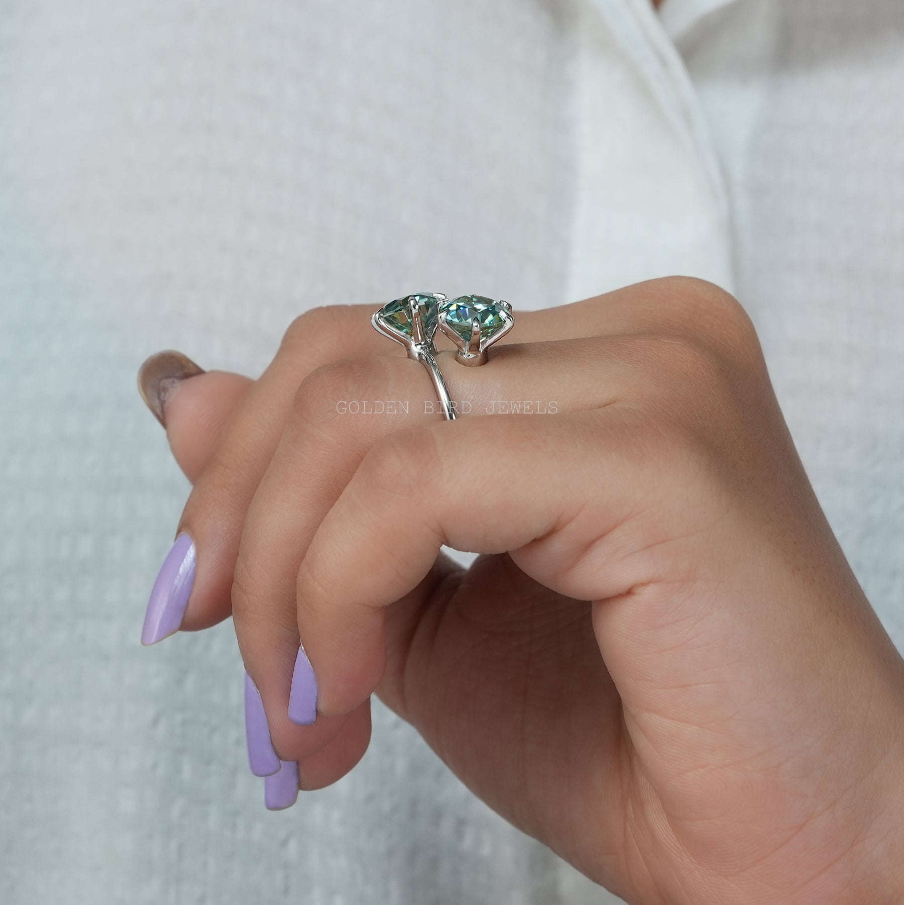 Moissanite Round Cut Ring Crafted in Secure setting