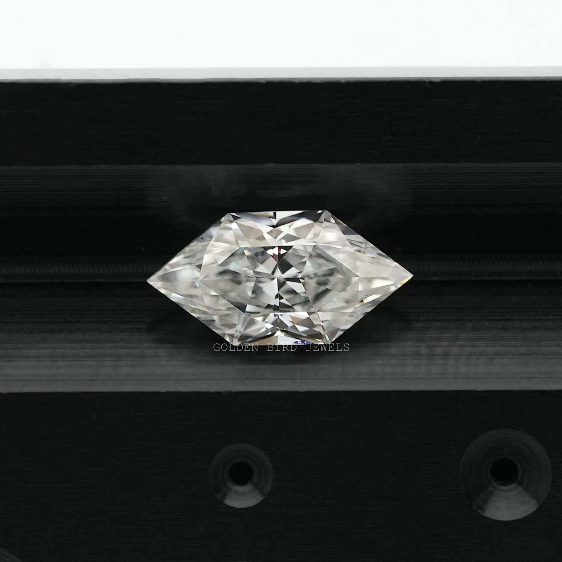 View Of Dutch Marquise Cut Moissanite Stone In White