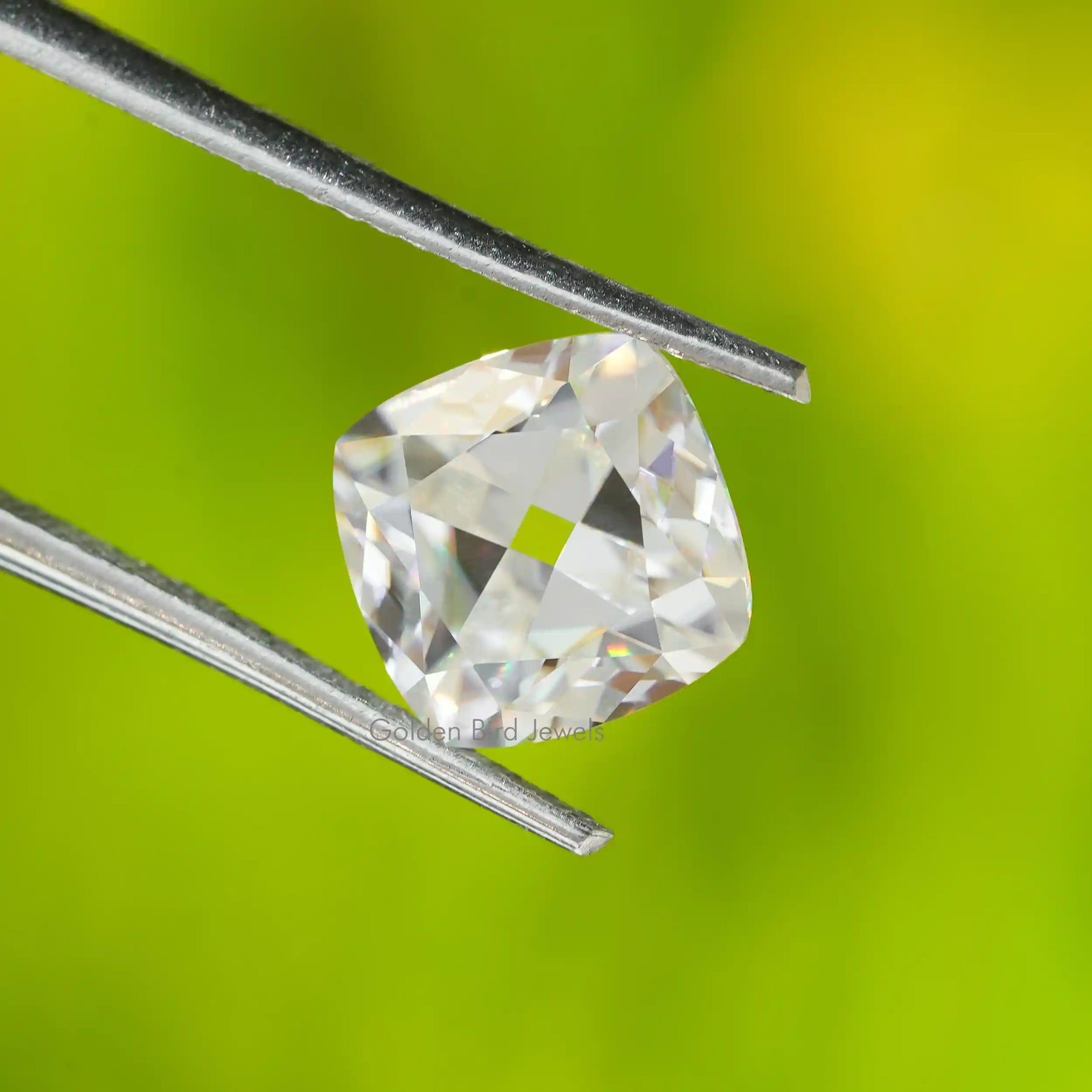 View of Colorless Moissanite in Unique Pattern