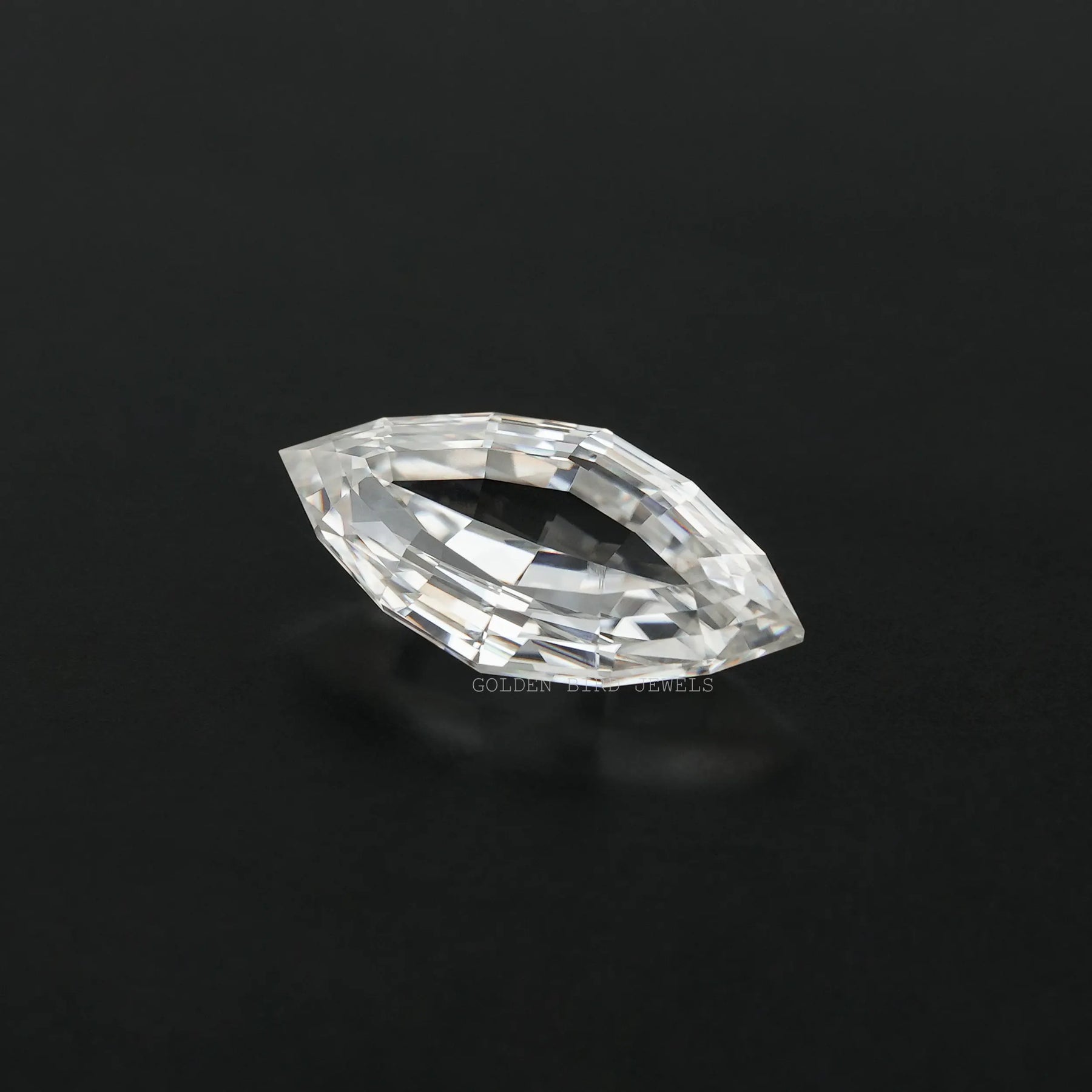 Detailed View Of Marquise Shaped Loose Moissanite