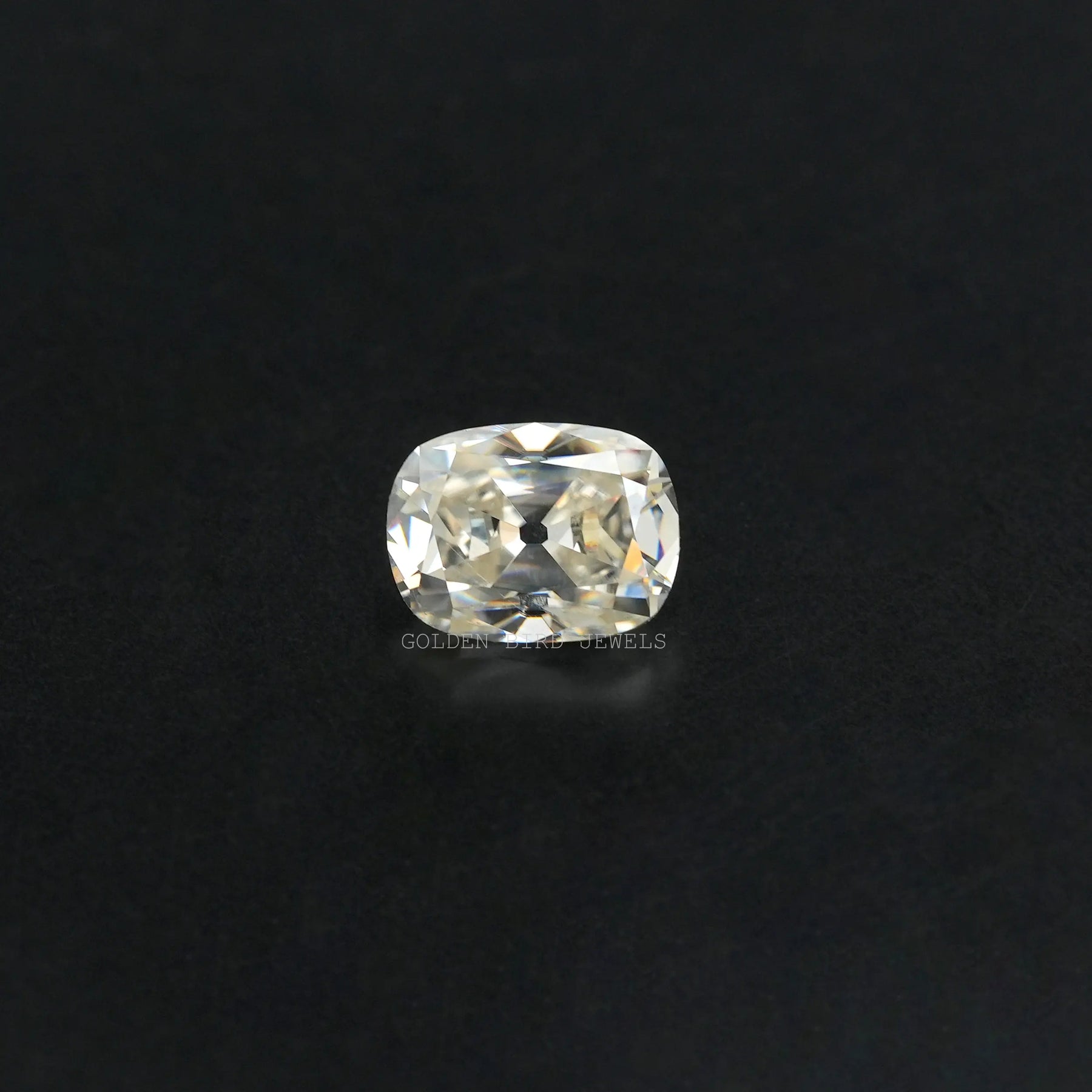 Top view of Off White Cushion Cut Loose Stone