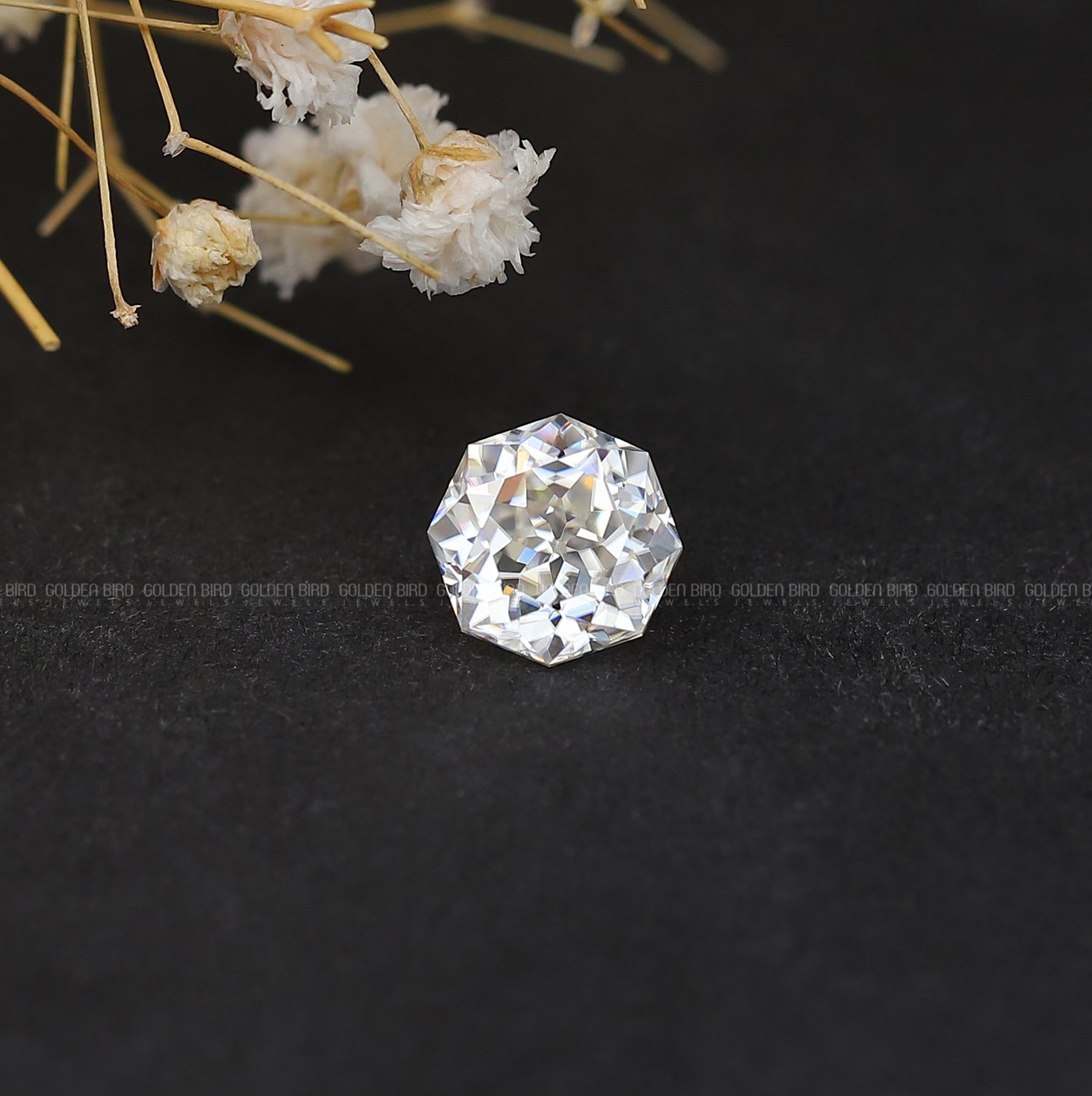 Top View Of Colorless Octagon Cut Loose