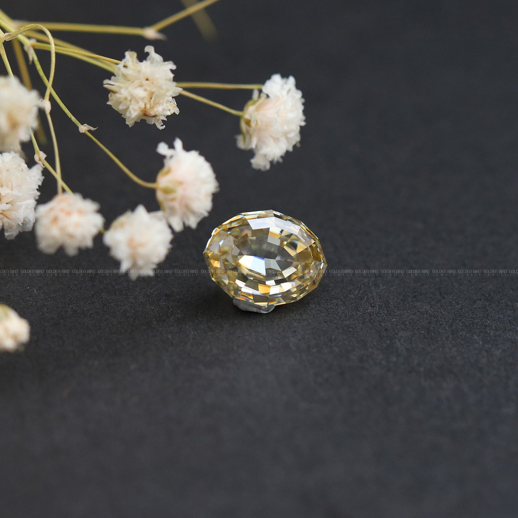 Yellow Oval Cut Loose Moissanite