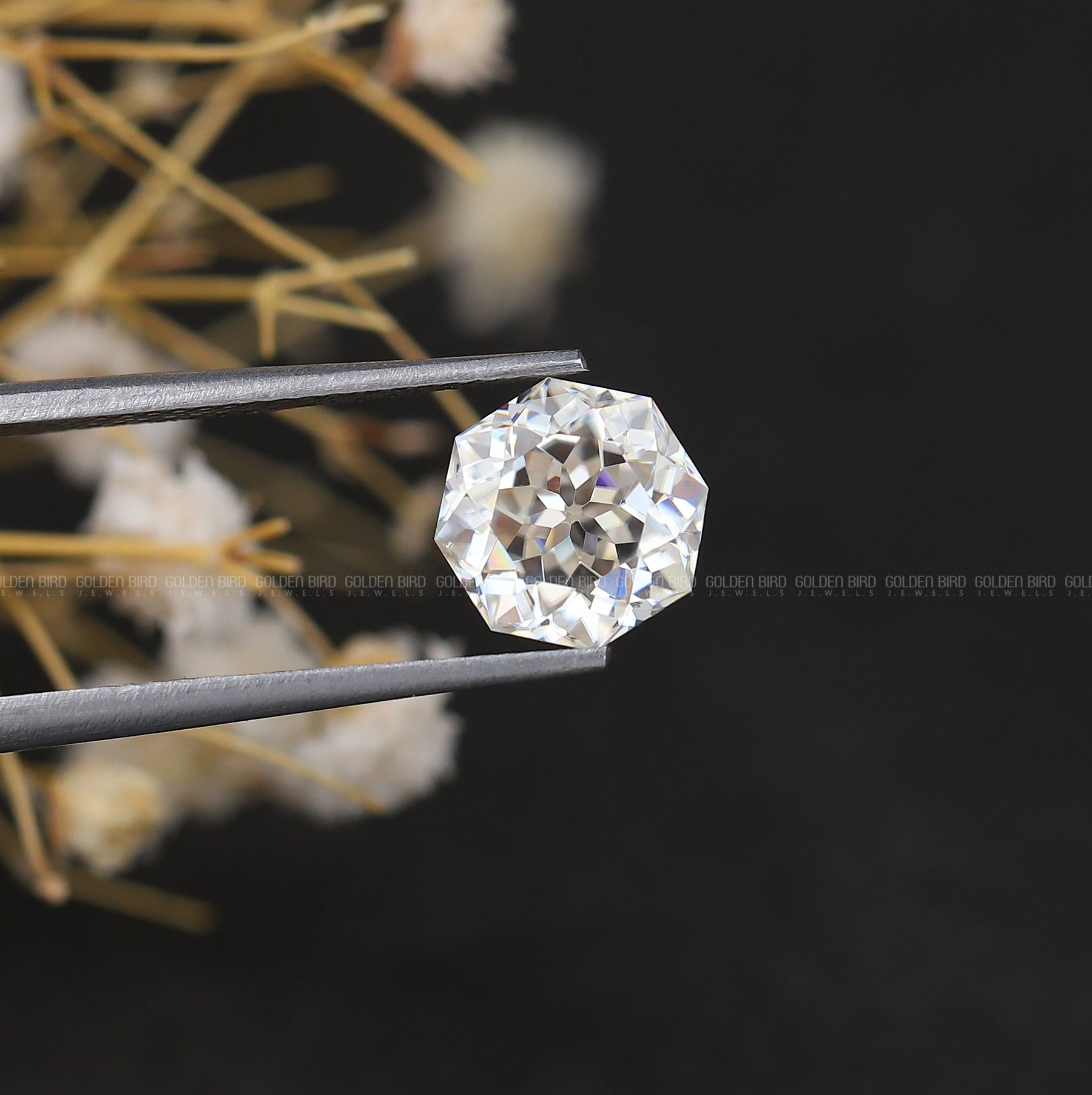 View Of Octagon Cut Loose Moissanite Stone