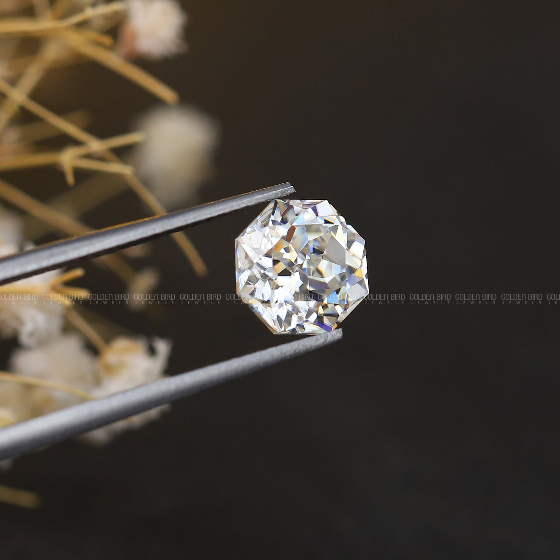 Front View Of Moissanite Octagon Cut Loose