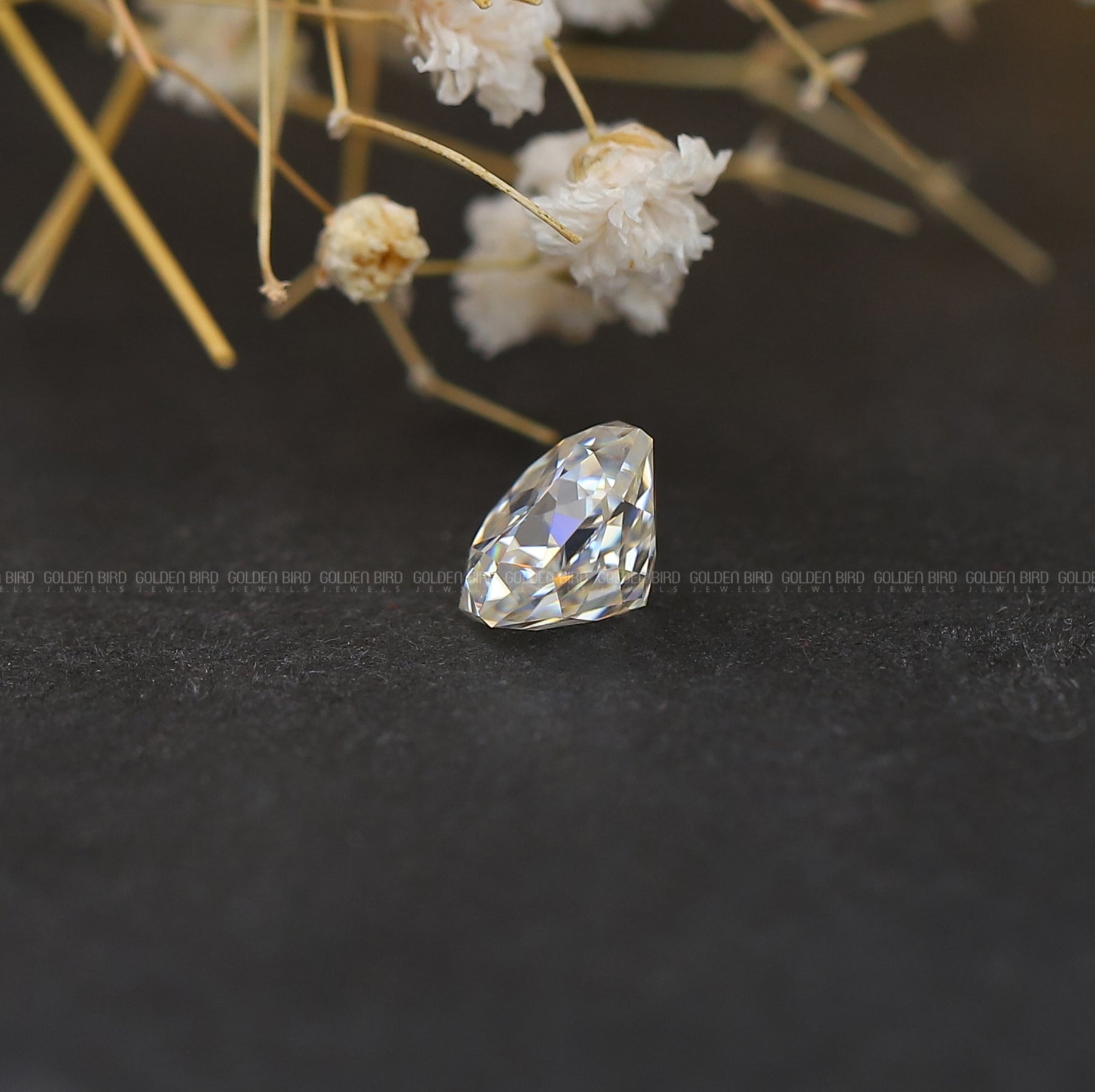 Side View Of Moissanite Octagon Cut Loose Stone