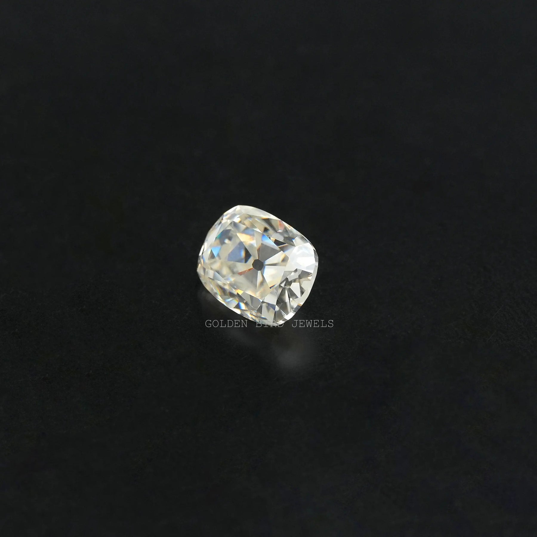 Cross view of Old Mine Cushion Cut Loose Stone