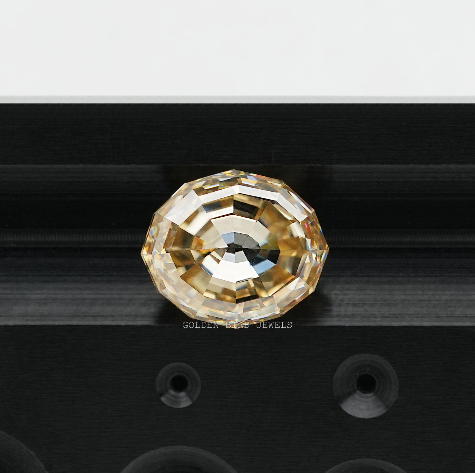 Detailed View Of Step Cut Oval Loose Moissanite Stone