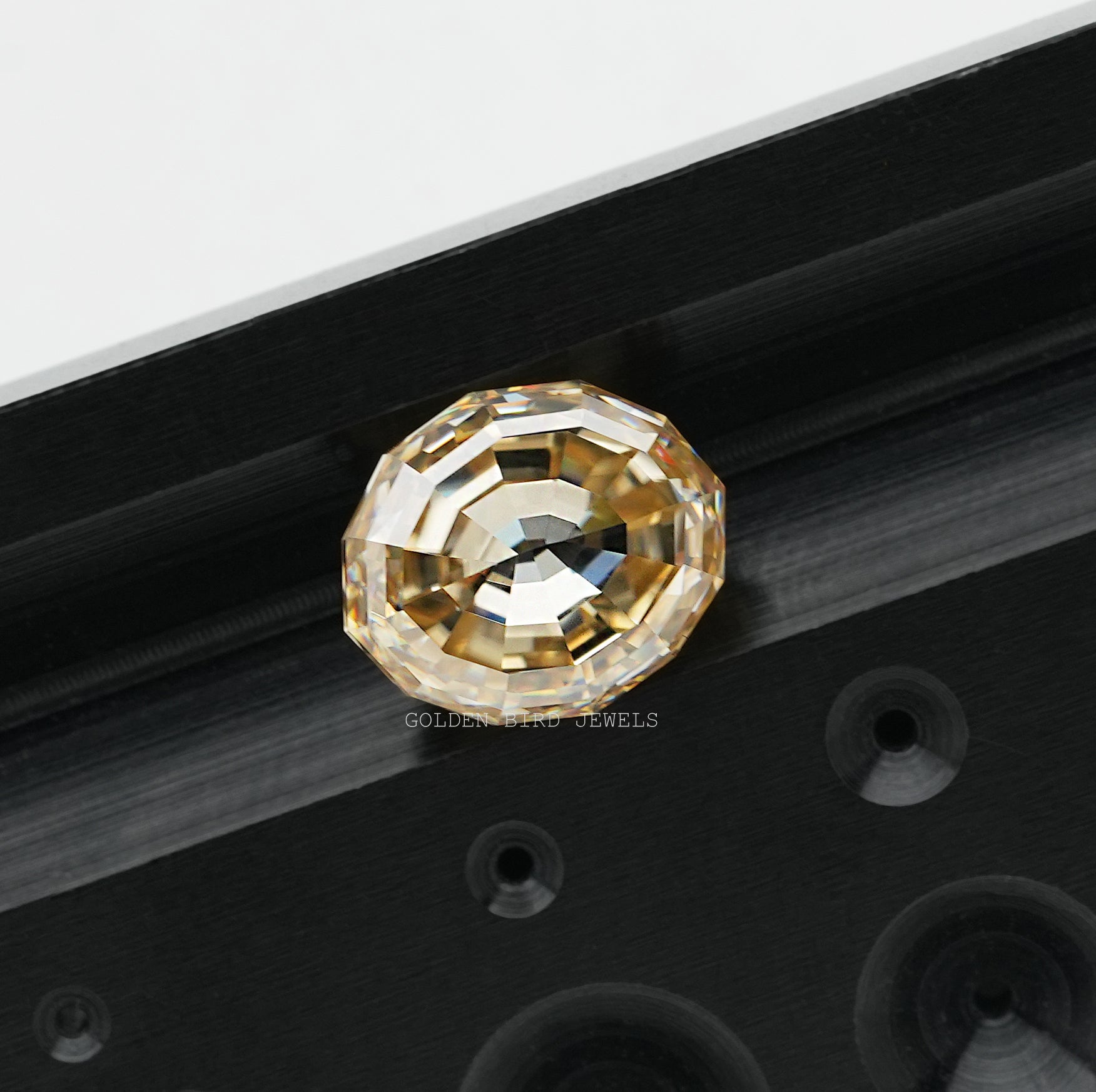 3.43 Carat Yellow Step Cut Oval Shape Loose Moissanite
