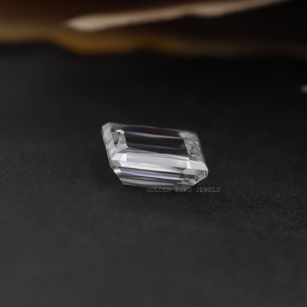 Side View Of Portrait Princess Cut Loose Moissanite Stone