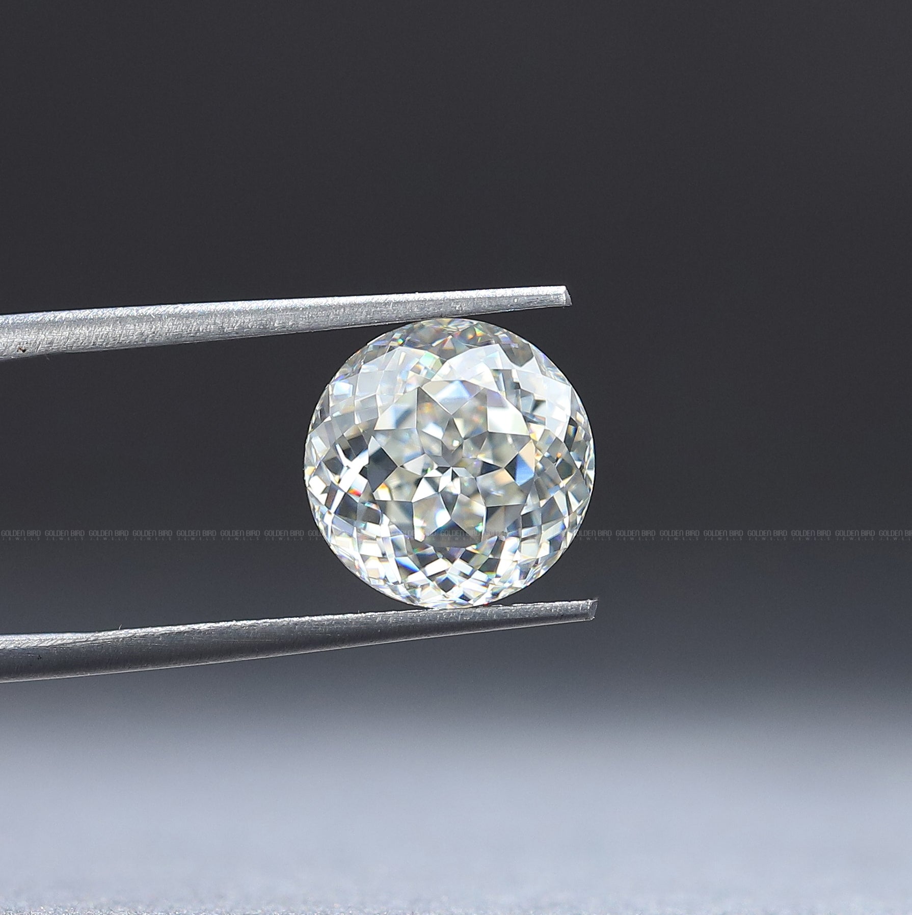 Front View Of Moissanite Portuguese Cut Loose Stone