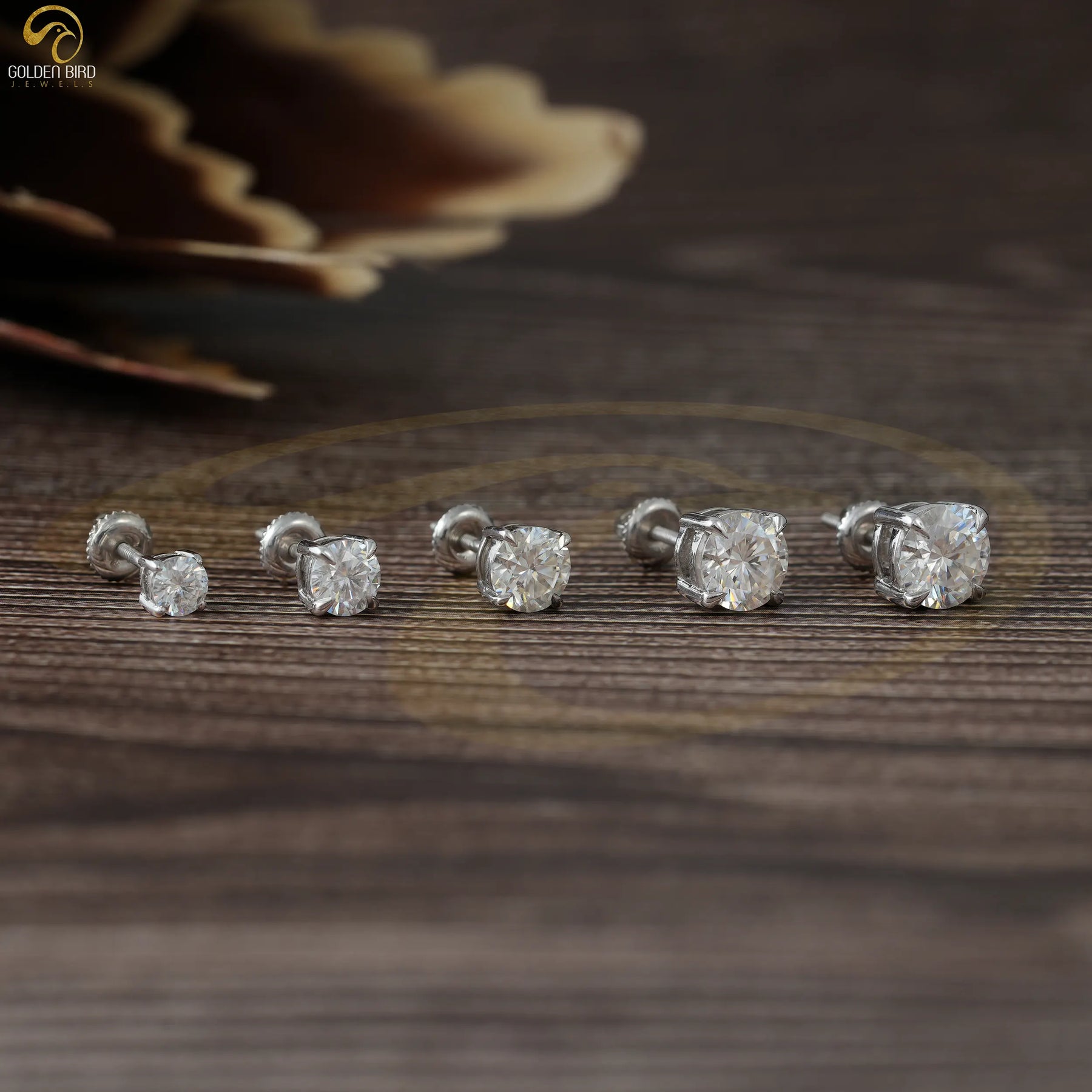 Colorless Moissanite Stud Earrings For Women