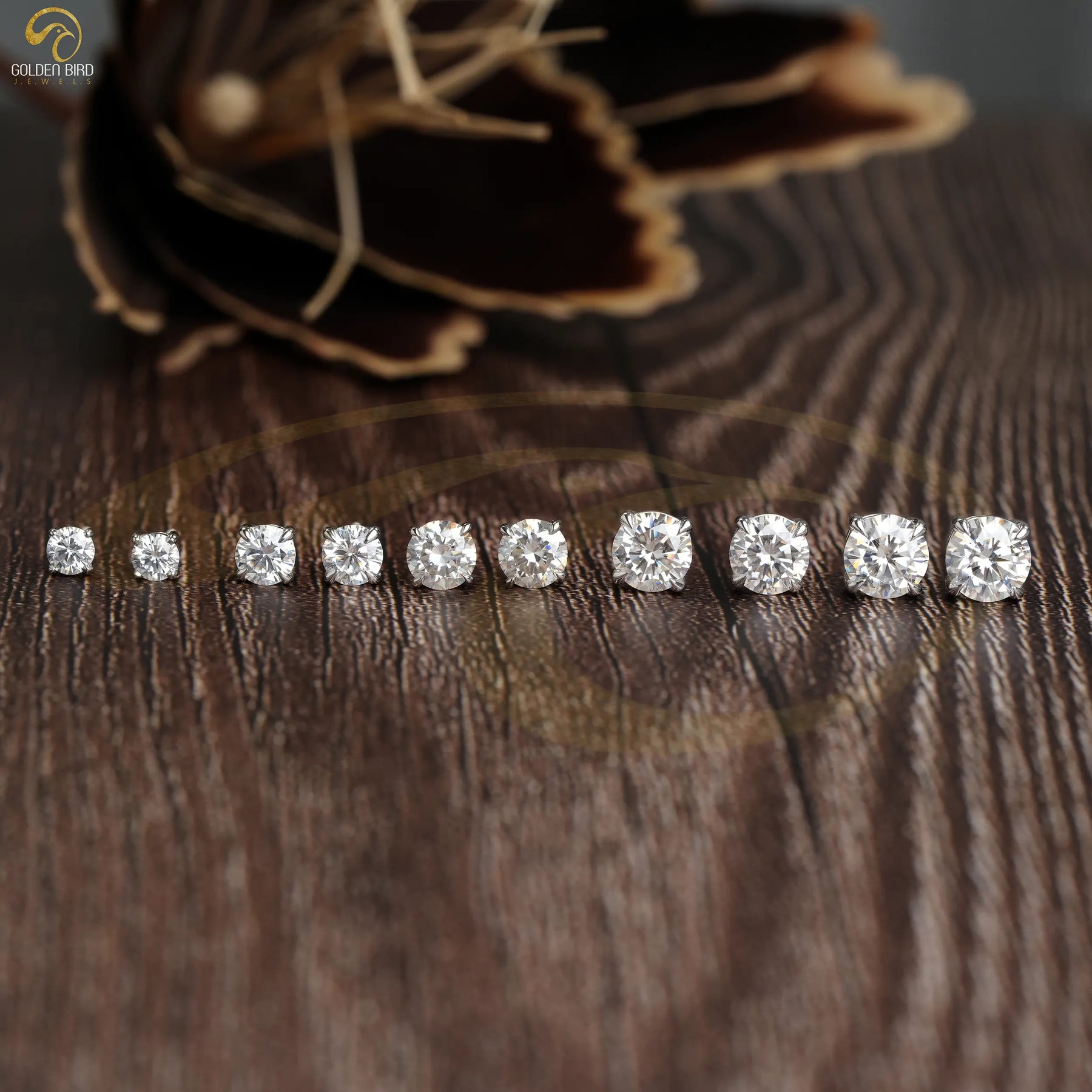 Colorless Multi Carat Round Cut Stud Earrings