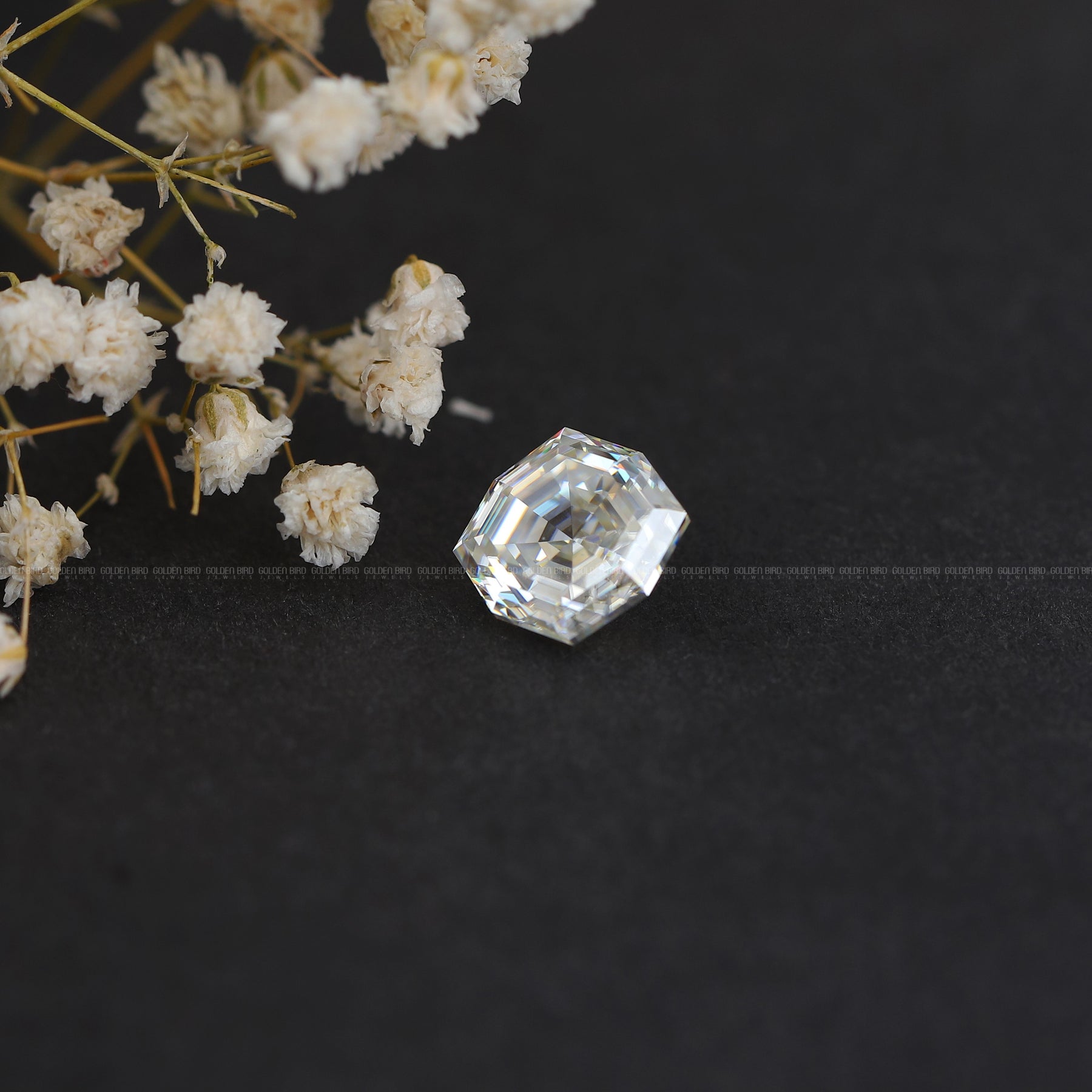Cross View Of Step Cut Cushion Cut Loose Moissanite
