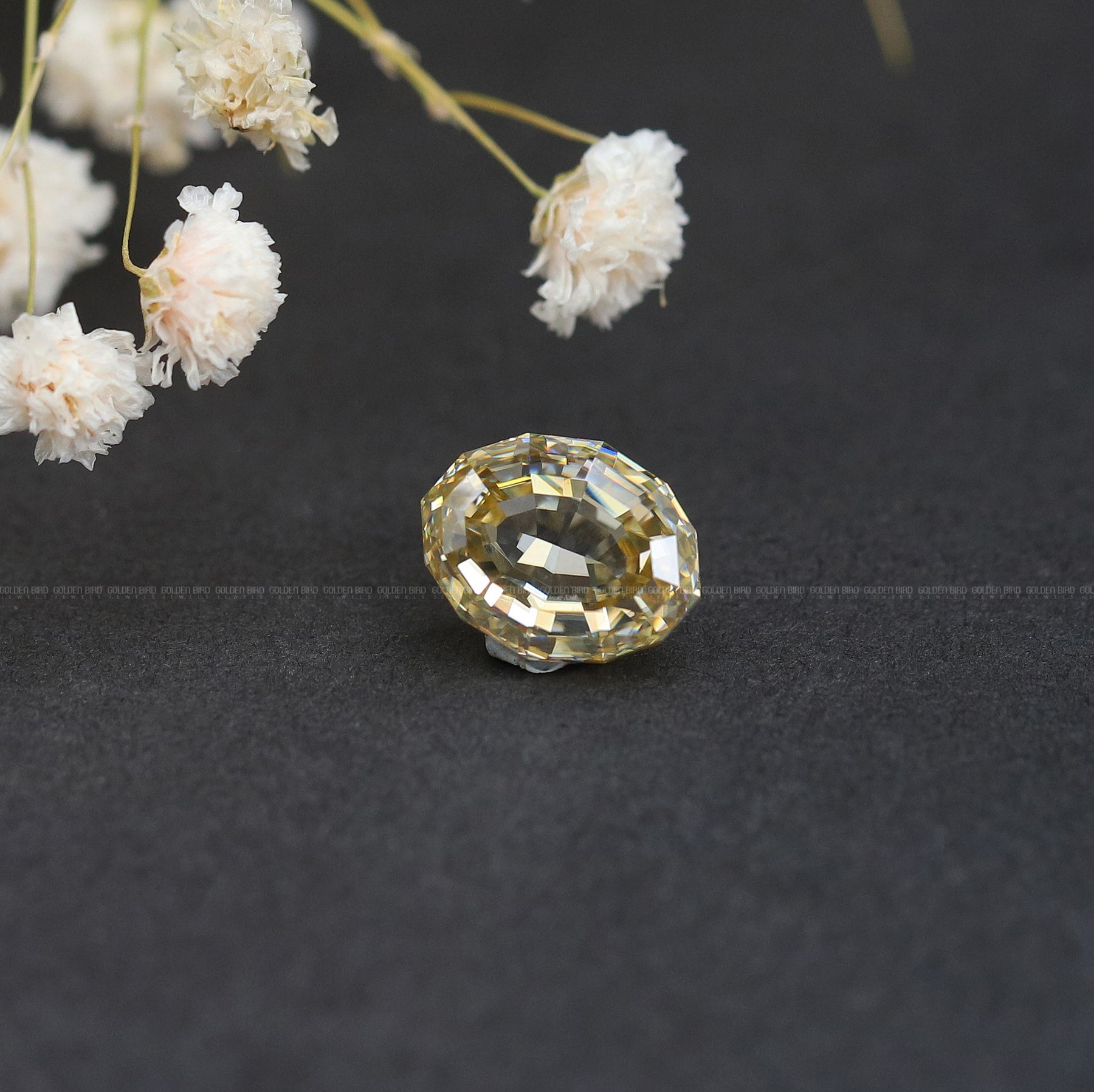 Top View of Moissanite Oval Cut Loose Stone