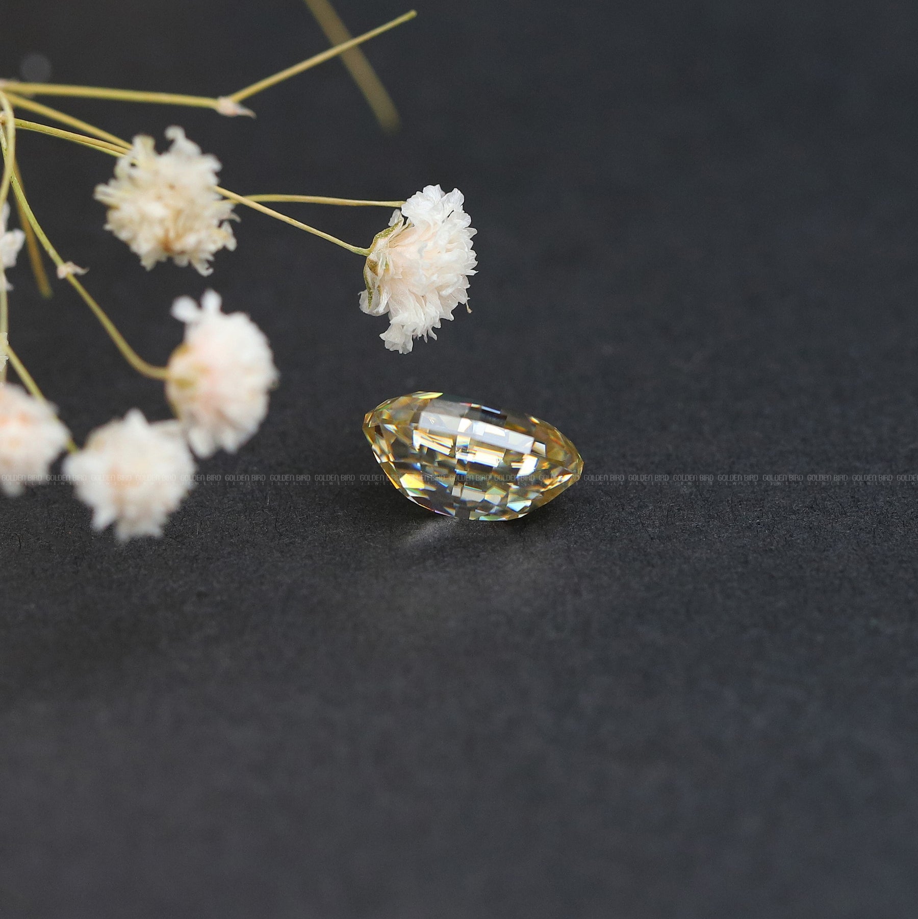 Cross View Of Oval Shaped Loose Moissanite