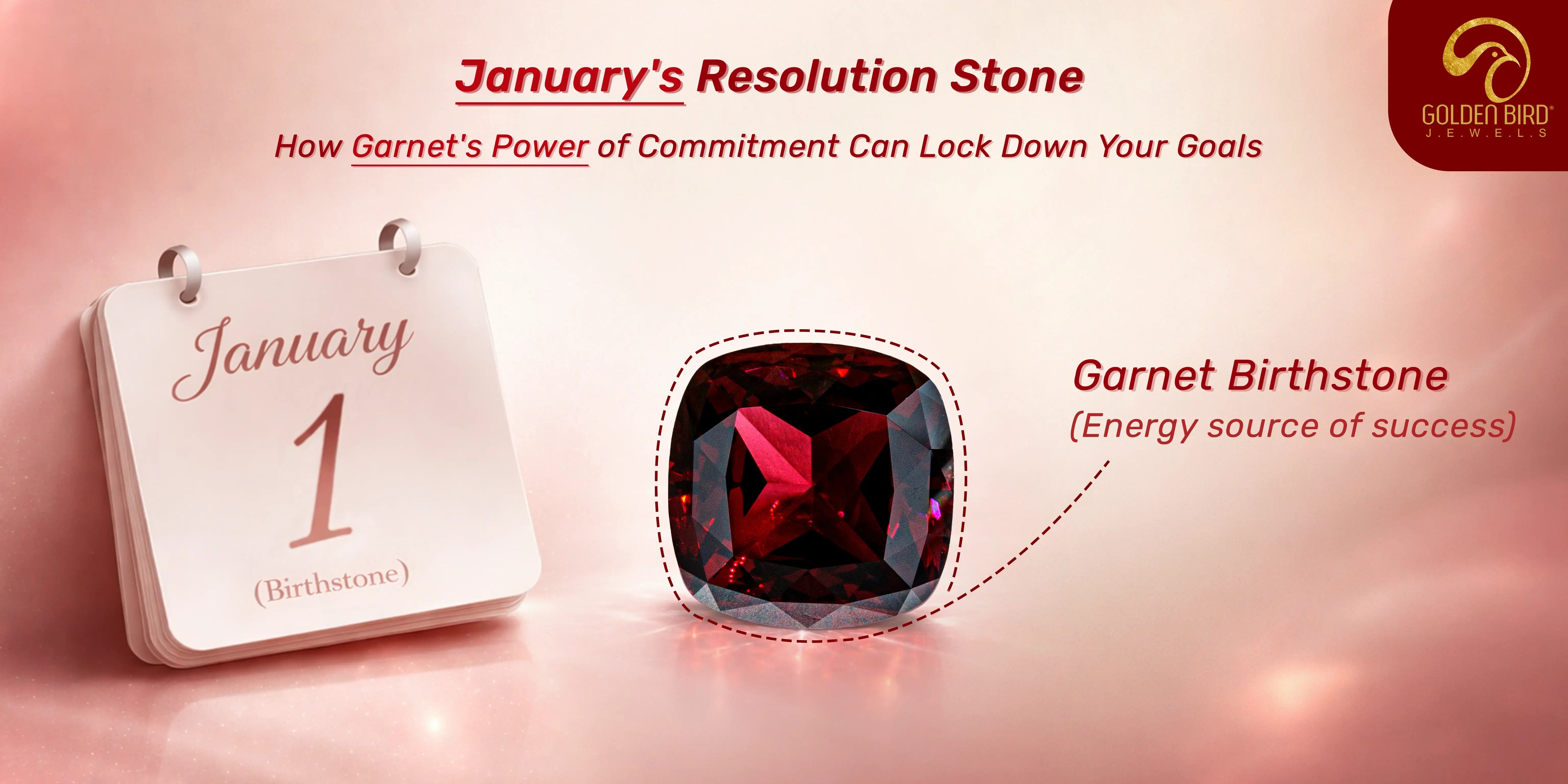January birthstone garnet representing focus and long-term commitment