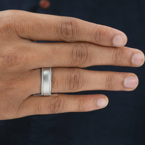 In hand showing view of moissanite Ring	 		