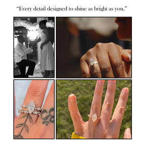 Dutch Marquise Cut Moissanite Engagement Ring