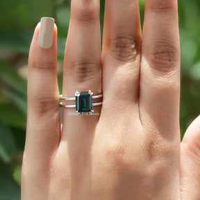 View of Moissanite Solitaire Engagement Ring In White Gold  