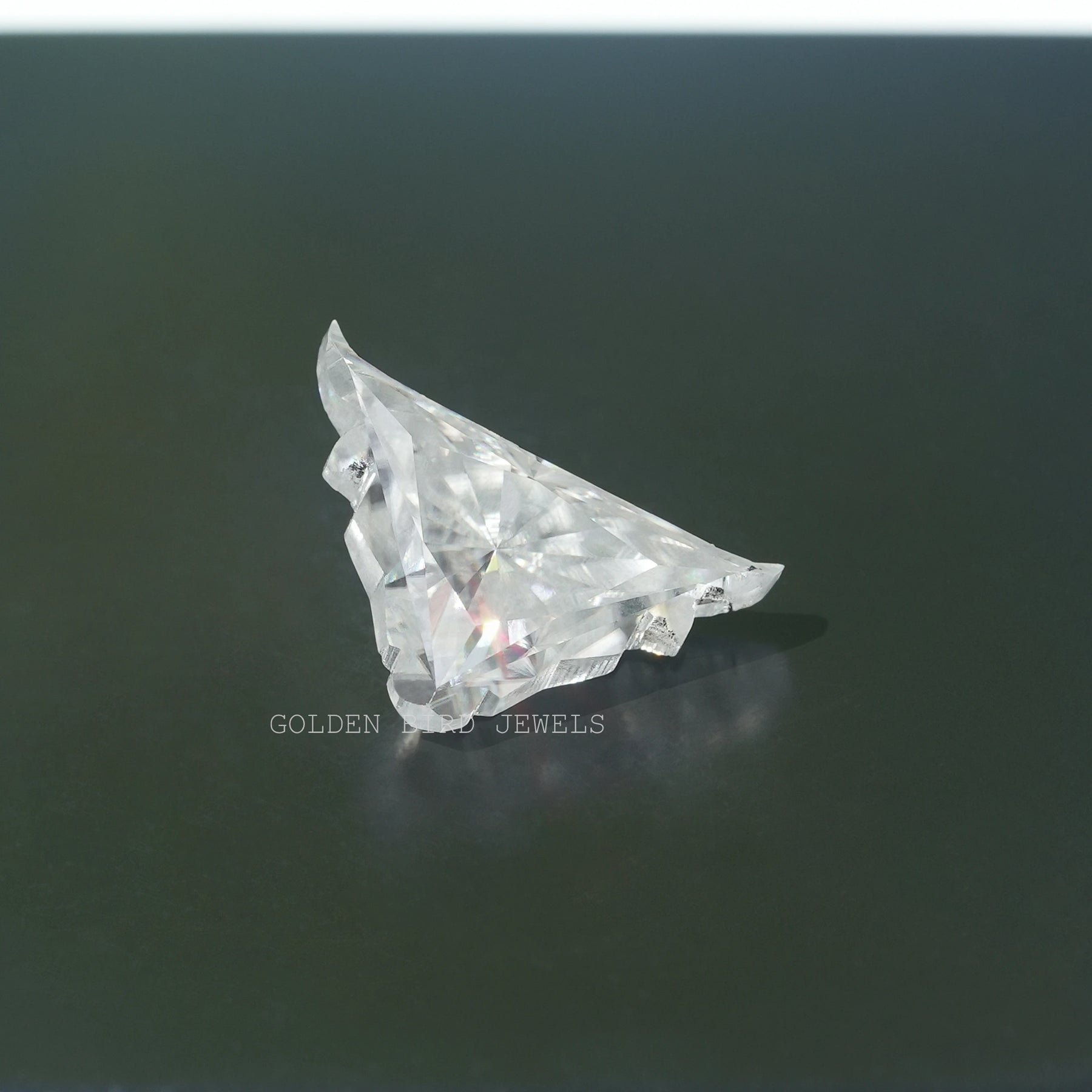 View of Antique Bull Cut Loose Moissanite 