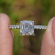 Asscher Cut Accent Lab Diamond Ring