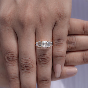 Asscher Cut Lab Diamond Five Stone Ring